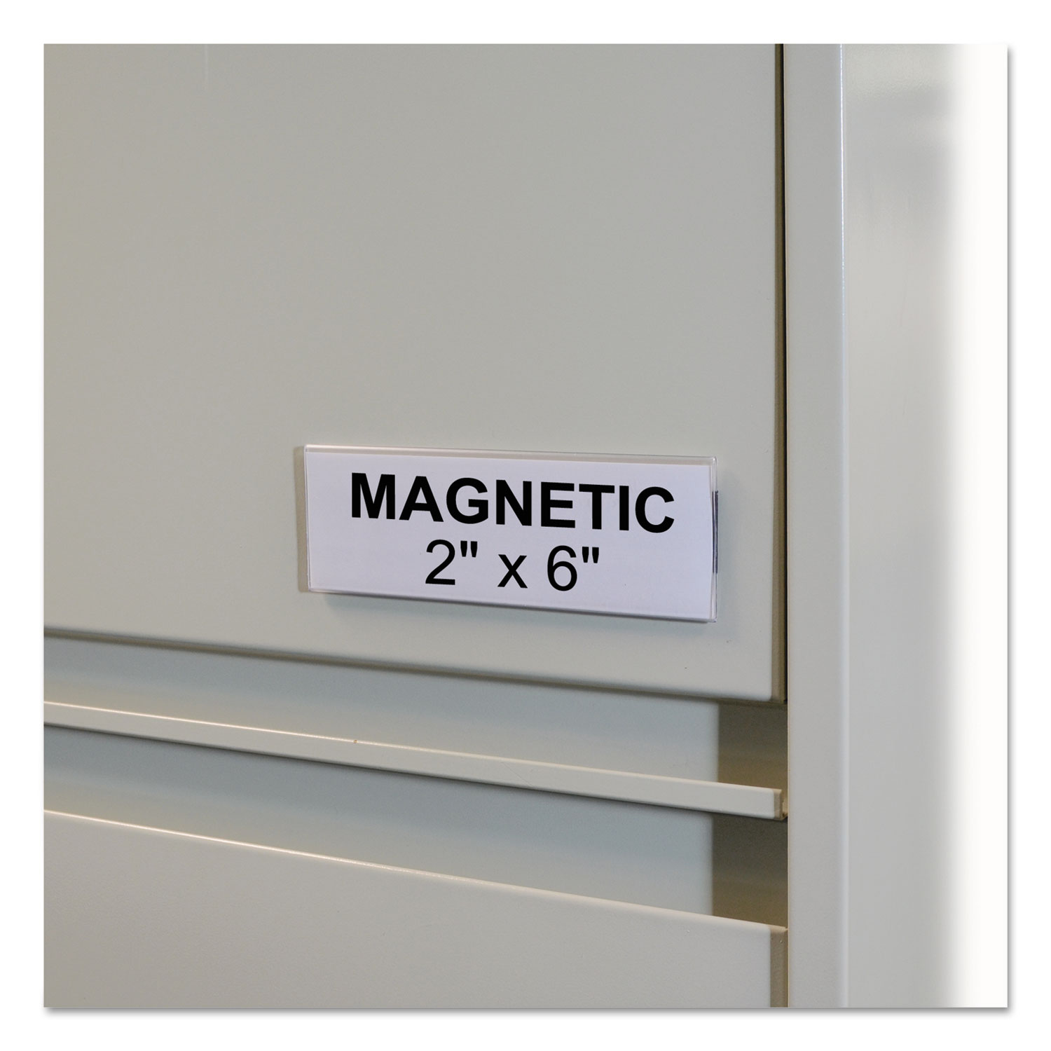 HOL-DEX Magnetic Shelf/Bin Label Holders, Side Load, 2" x 6", Clear, 10/Box