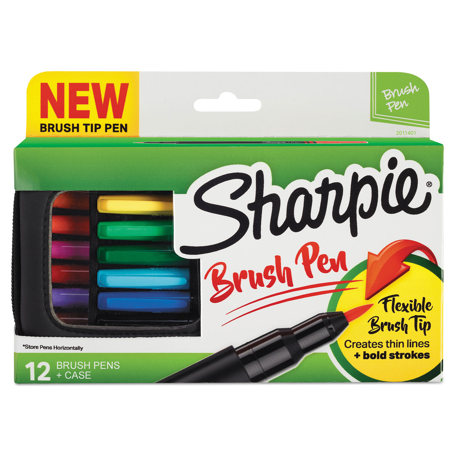  Sharpie 2011401 Brush Tip Pens, Fine, Assorted Colors, Dozen (SAN2011401) 