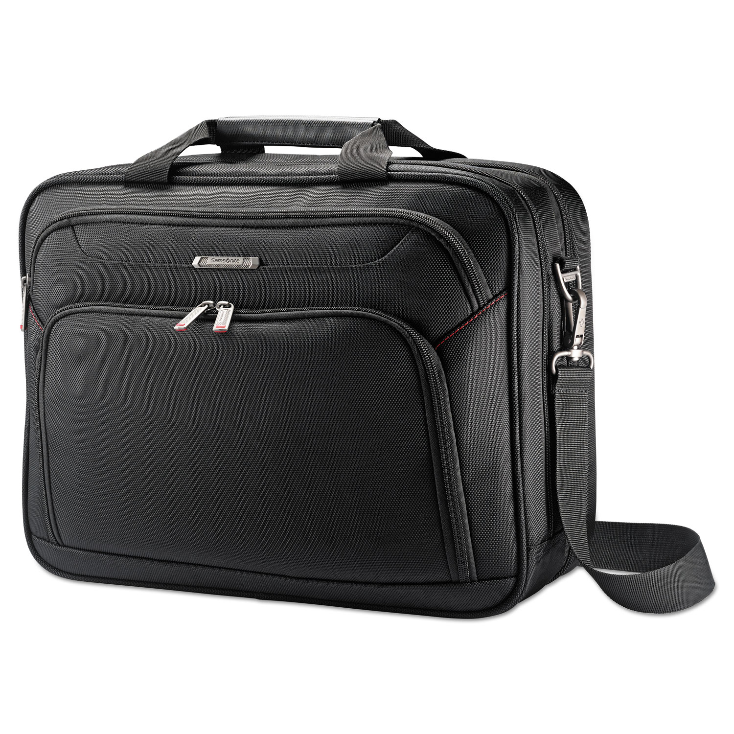Xenon 3 Toploader Briefcase, 16.5" x 4.75" x 12.75", Polyester, Black
