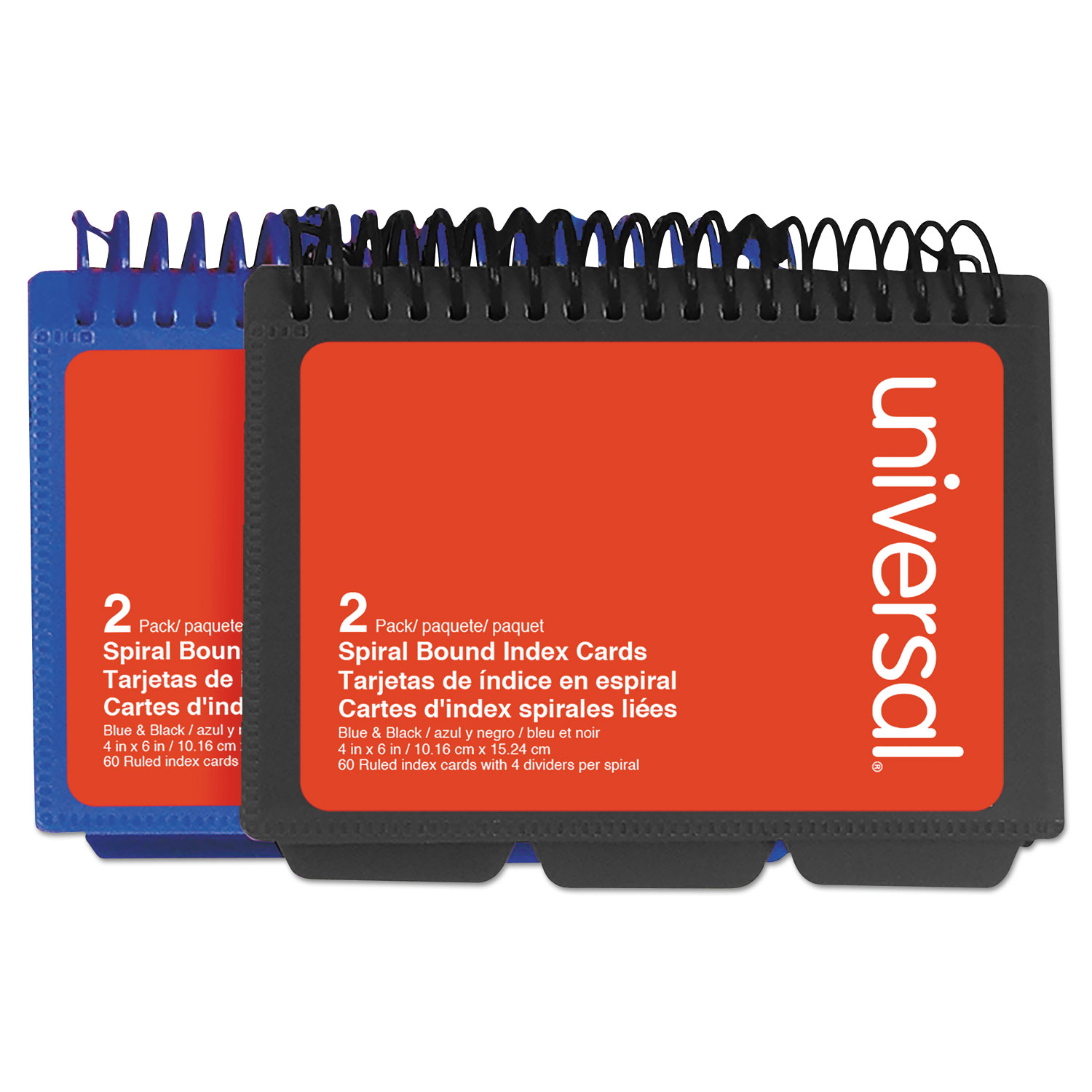  Universal UNV47302 Spiral Bound Index Cards, 4 x 6, White, 120/Pack (UNV47302) 