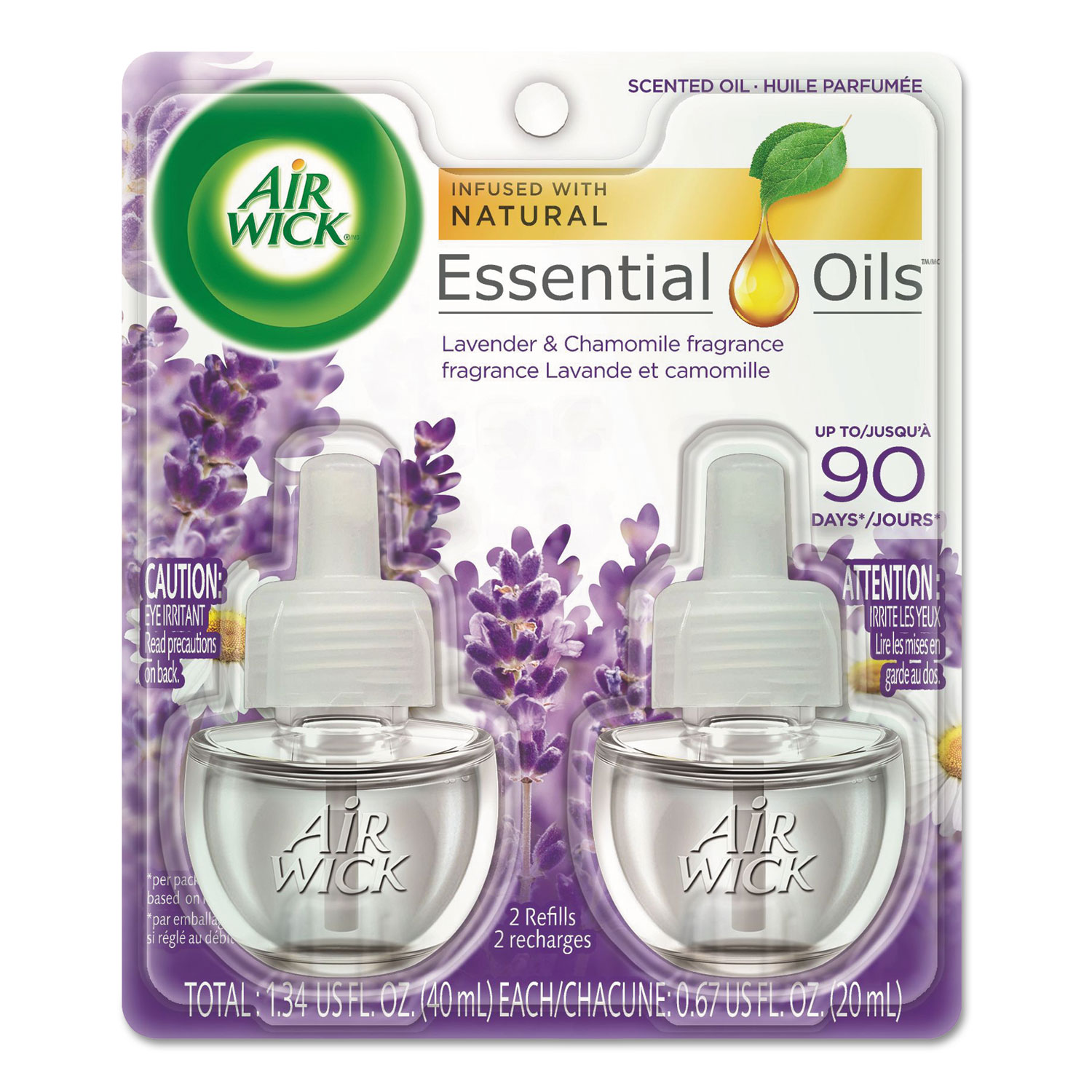  Air Wick 62338-78473 Scented Oil Refill, Lavender & Chamomile, 0.67oz, Purple, 2/Pack (RAC78473CT) 