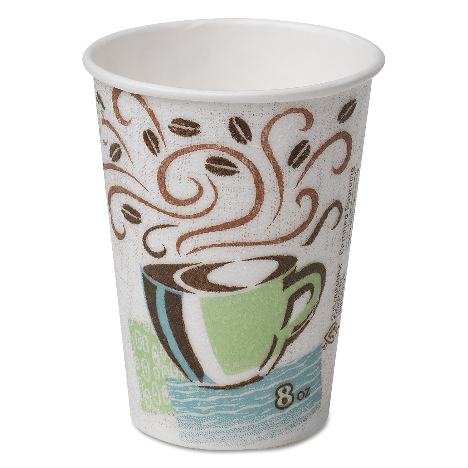 Dixie 5338DX Hot Cups, Paper, 8oz, Coffee Dreams Design, 500/Carton (DXE5338DX) 