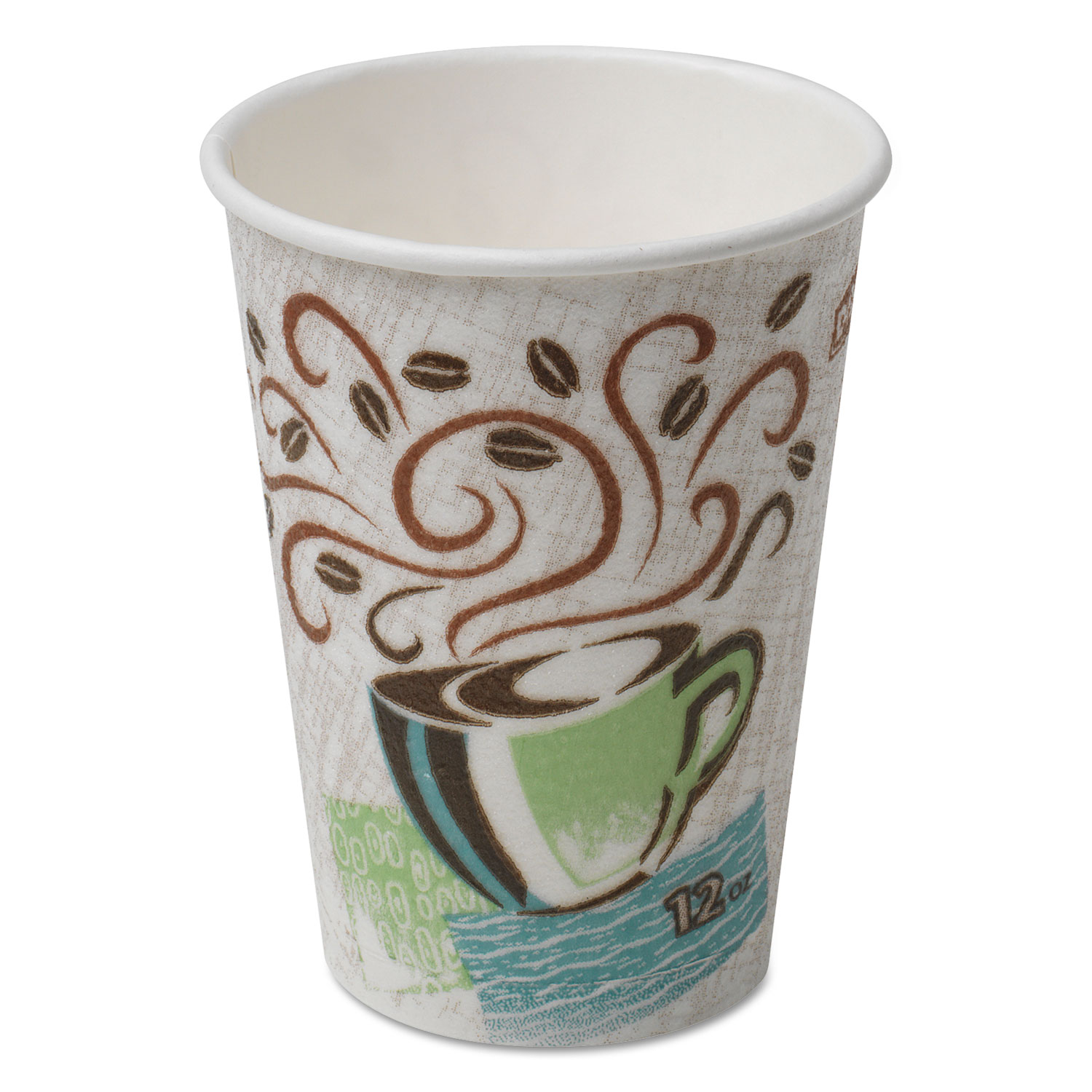  Dixie 5342DX Hot Cups, Paper, 12oz, Coffee Dreams Design, 500/Carton (DXE5342DX) 