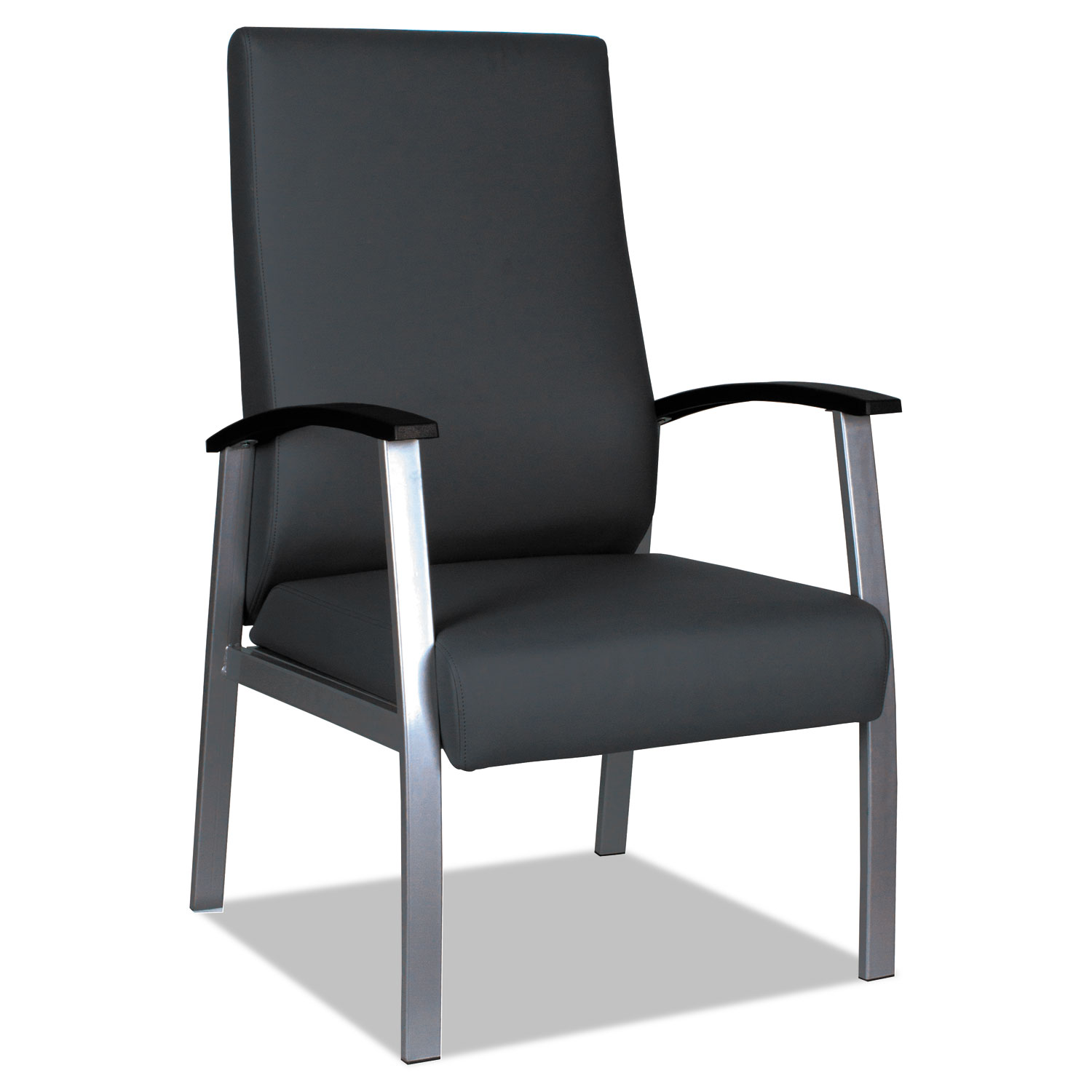  Alera ALEML2419 Alera metaLounge Series High-Back Guest Chair, 24.6'' x 26.96'' x 42.91'', Black Seat/Black Back, Silver Base (ALEML2419) 