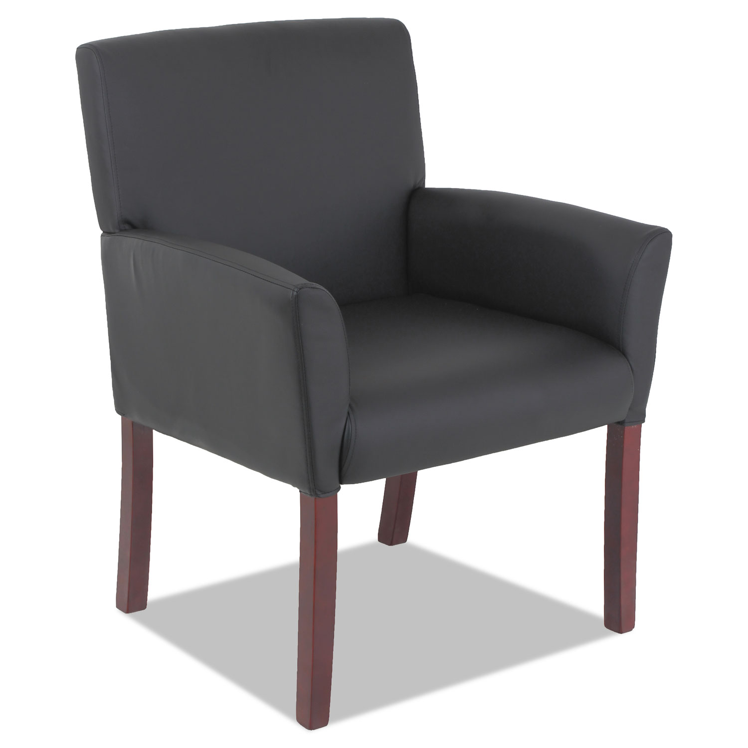  Alera ALERL6419M Alera Reception Lounge 600 Series Guest Chair, 26.13 x 27.13 x 34.63, Black Seat/Black Back, Mahogany Base (ALERL6419M) 