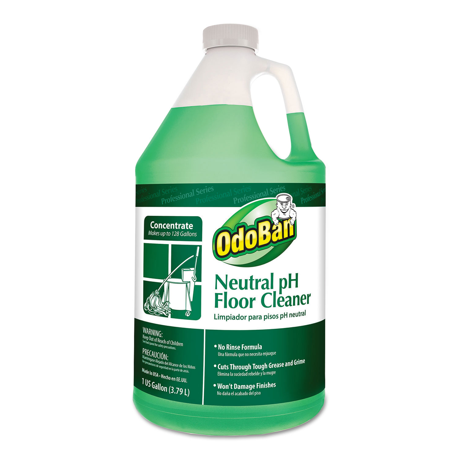  OdoBan 936162G4 Neutral pH Floor Cleaner, 128 oz Bottle, Floral, 4/CT (ODO936162G4) 