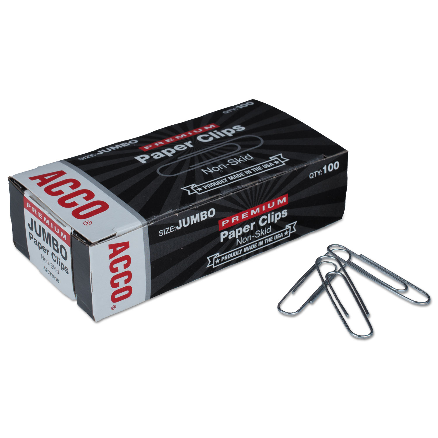  ACCO A7072510G Paper Clips, Jumbo, Silver, 1,000/Pack (ACC72510) 