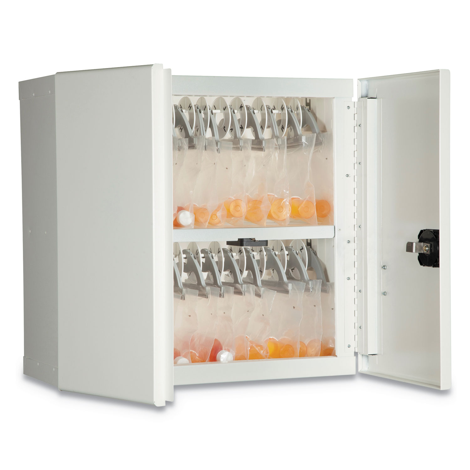 Medical Storage Cabinet with Electronic Lock, 24w x 14d x 24h, White