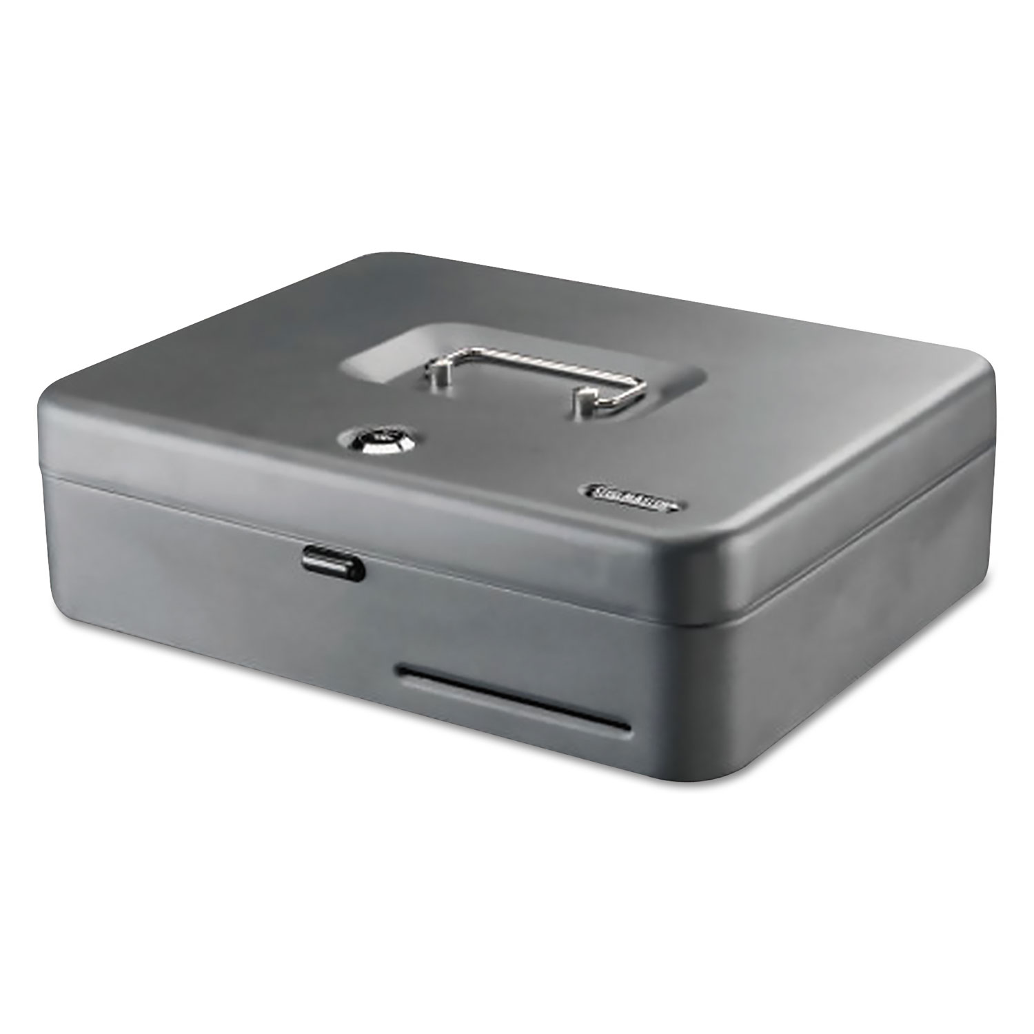  SteelMaster 2216194GC2 Tiered Cash Box with Bill Weights, 2 Keys, 9.84 x 9.84 x 11.81, Steel, Gray (MMF2216194GC2) 
