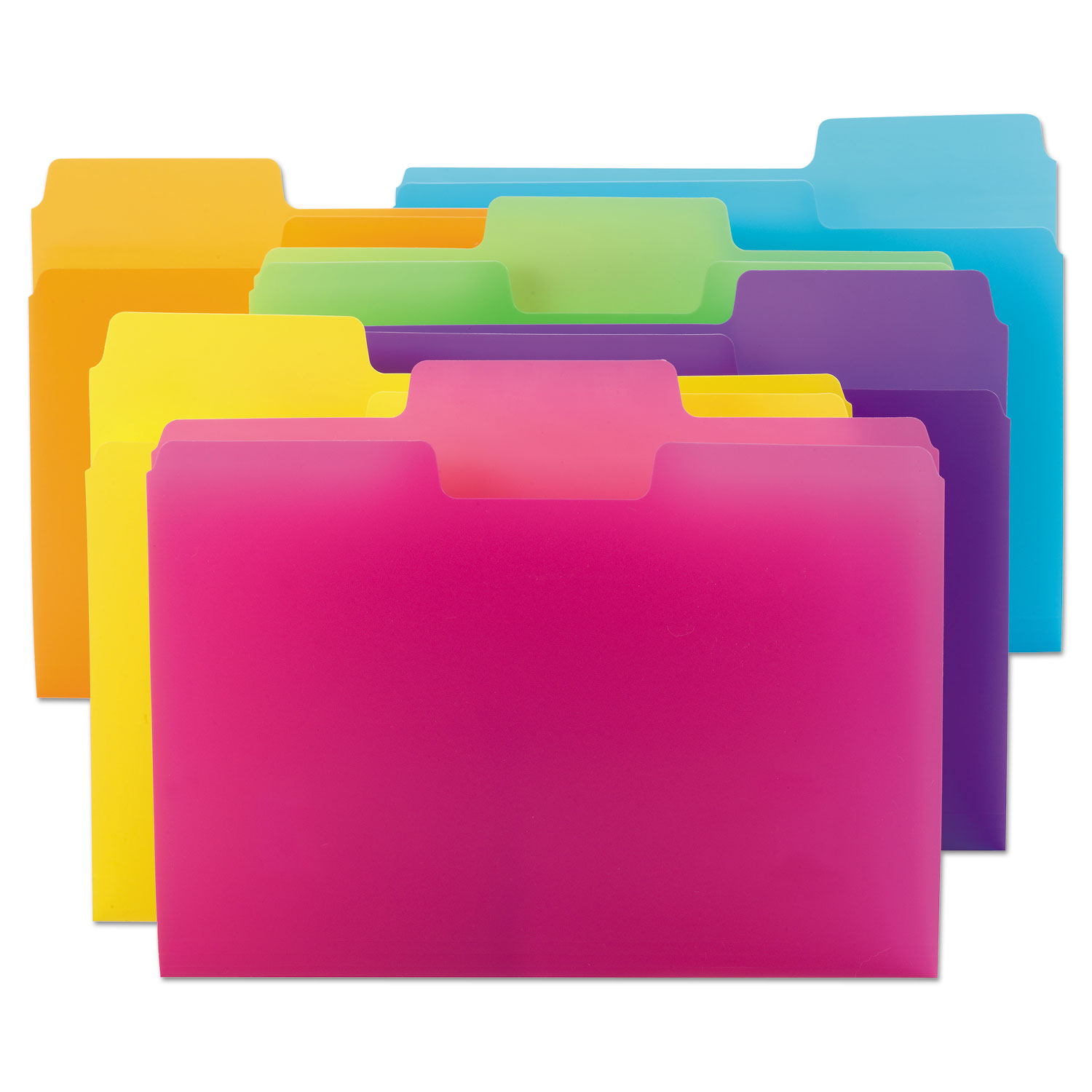  Smead 10515 Top Tab Poly Colored File Folders, 1/3-Cut Tabs, Letter Size, Assorted, 18/Pack (SMD10515) 