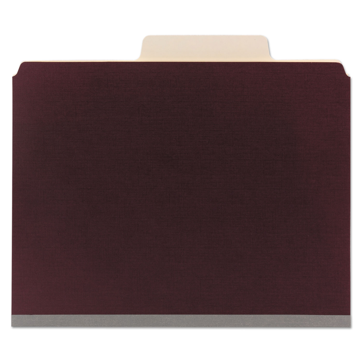Colored Top Tab Classification Folders, 2 Dividers, Letter Size, Maroon, 10/Box