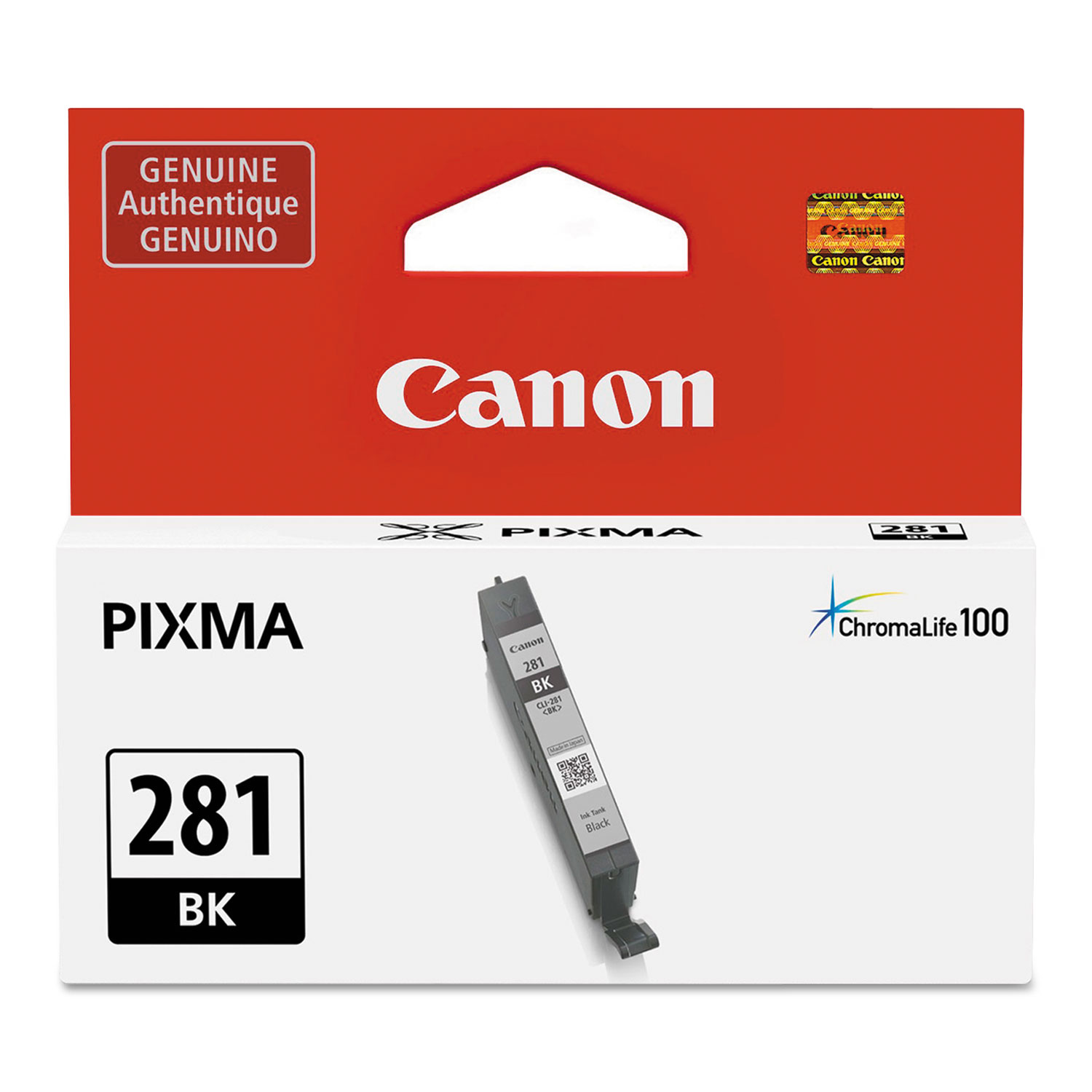  Canon 2091C001 2091C001 (CLI-281) ChromaLife100+ Ink, 750 Page-Yield, Black (CNM2091C001) 