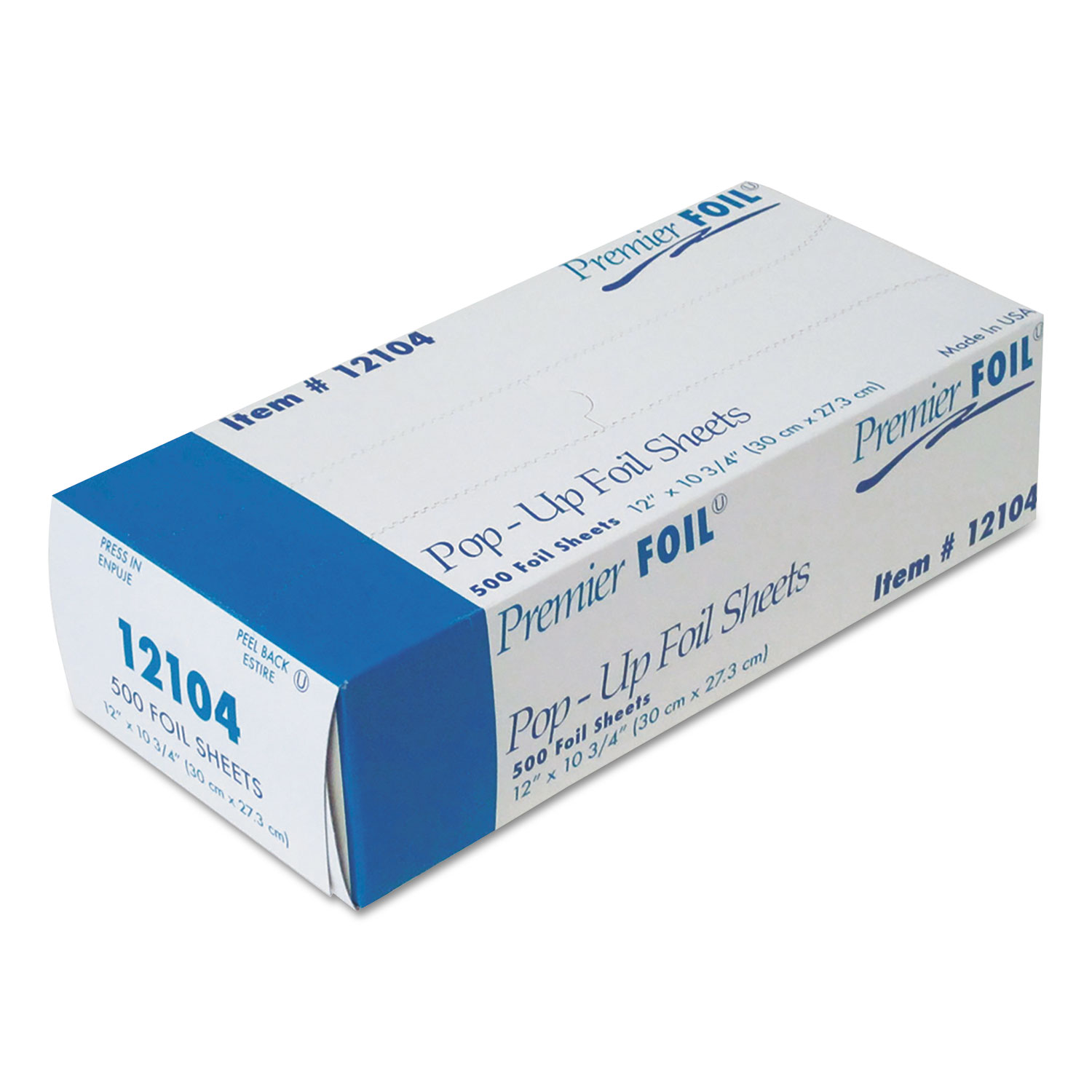  Durable Packaging 12104 Premier Pop-Up Aluminum Foil Sheets, 12 x 10 3/4, 500/Box, 6 Boxes/Carton (DPK12104) 