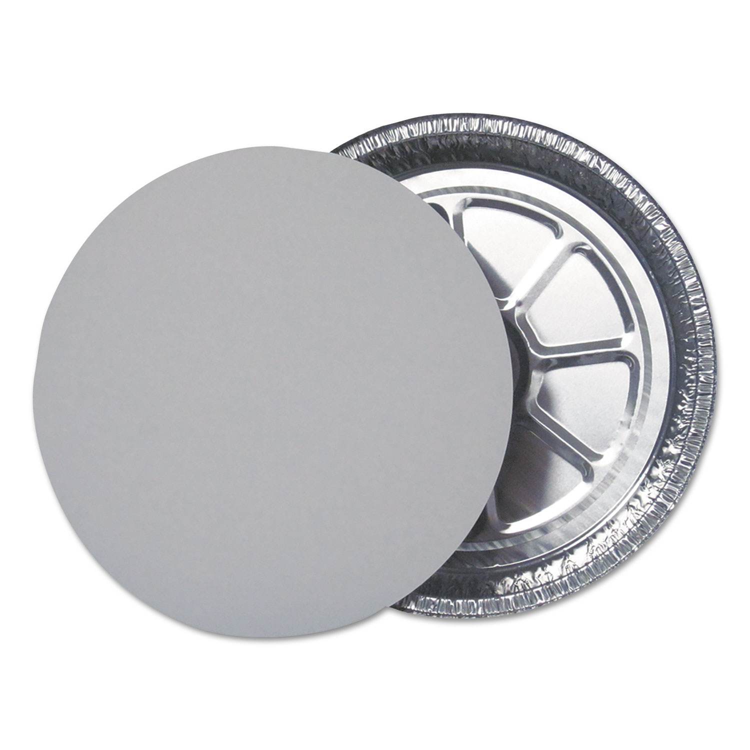 9 Disposable Round Aluminum Foil, Food Pans with Flat Board Lids