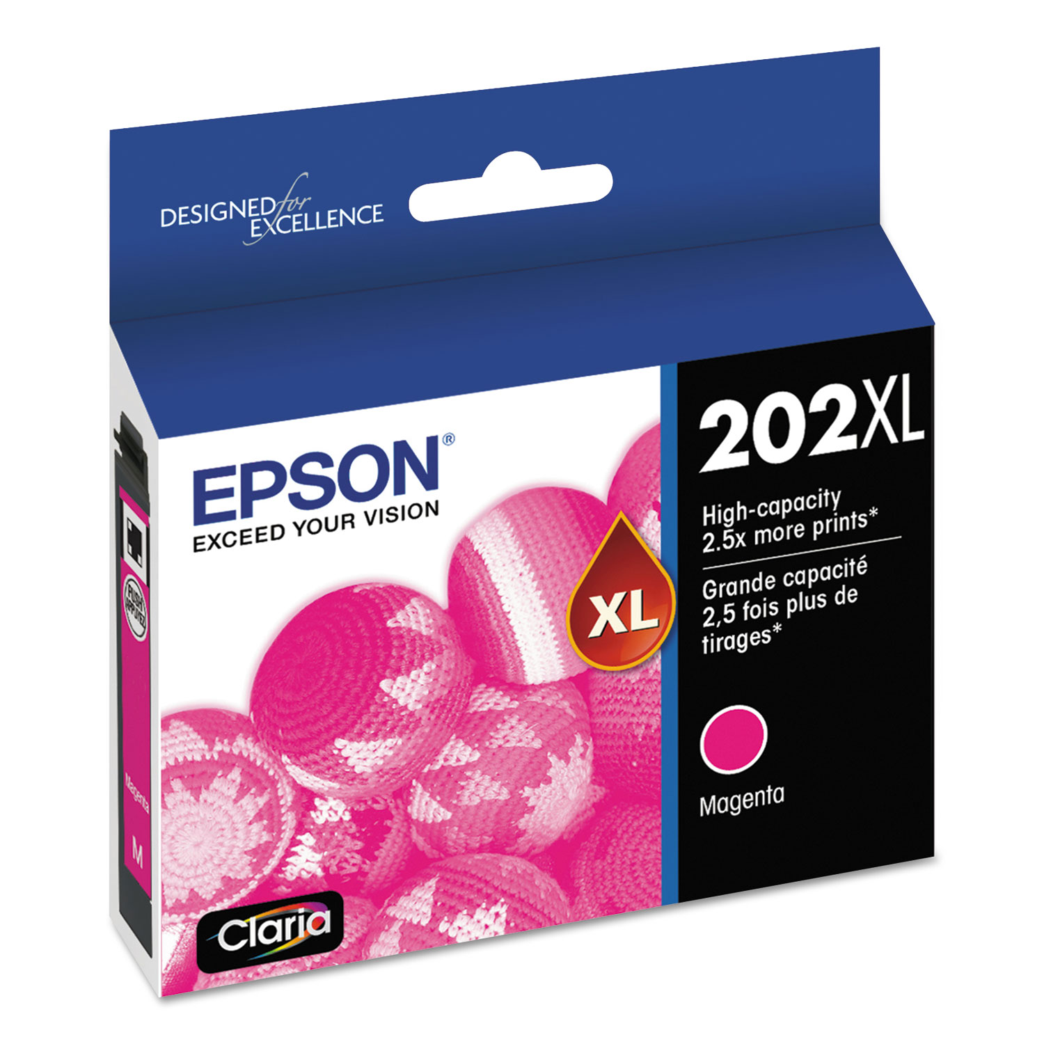 T202XL320S (202XL) Claria High-Yield Ink, 470 Page-Yield, Magenta