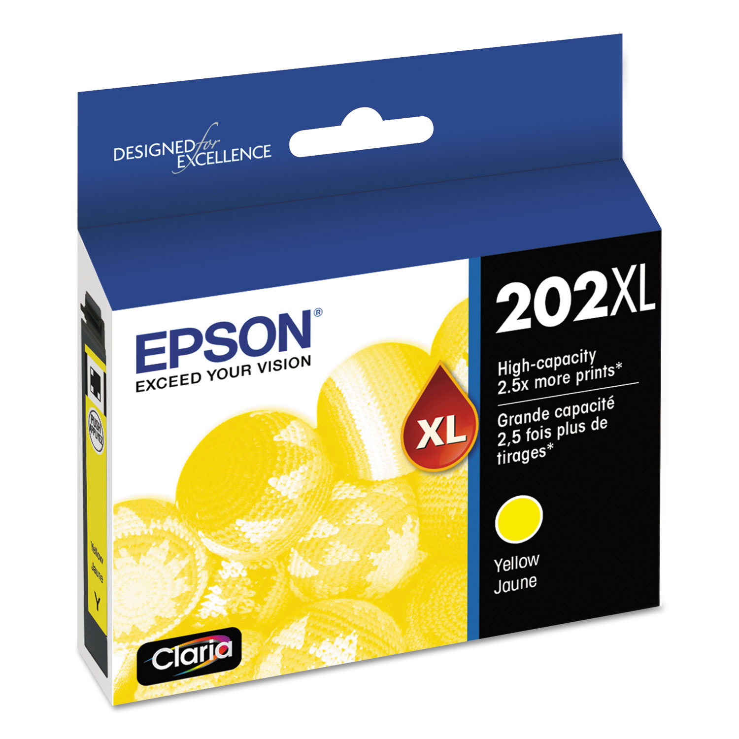 T202XL420S (202XL) Claria High-Yield Ink, 470 Page-Yield, Yellow