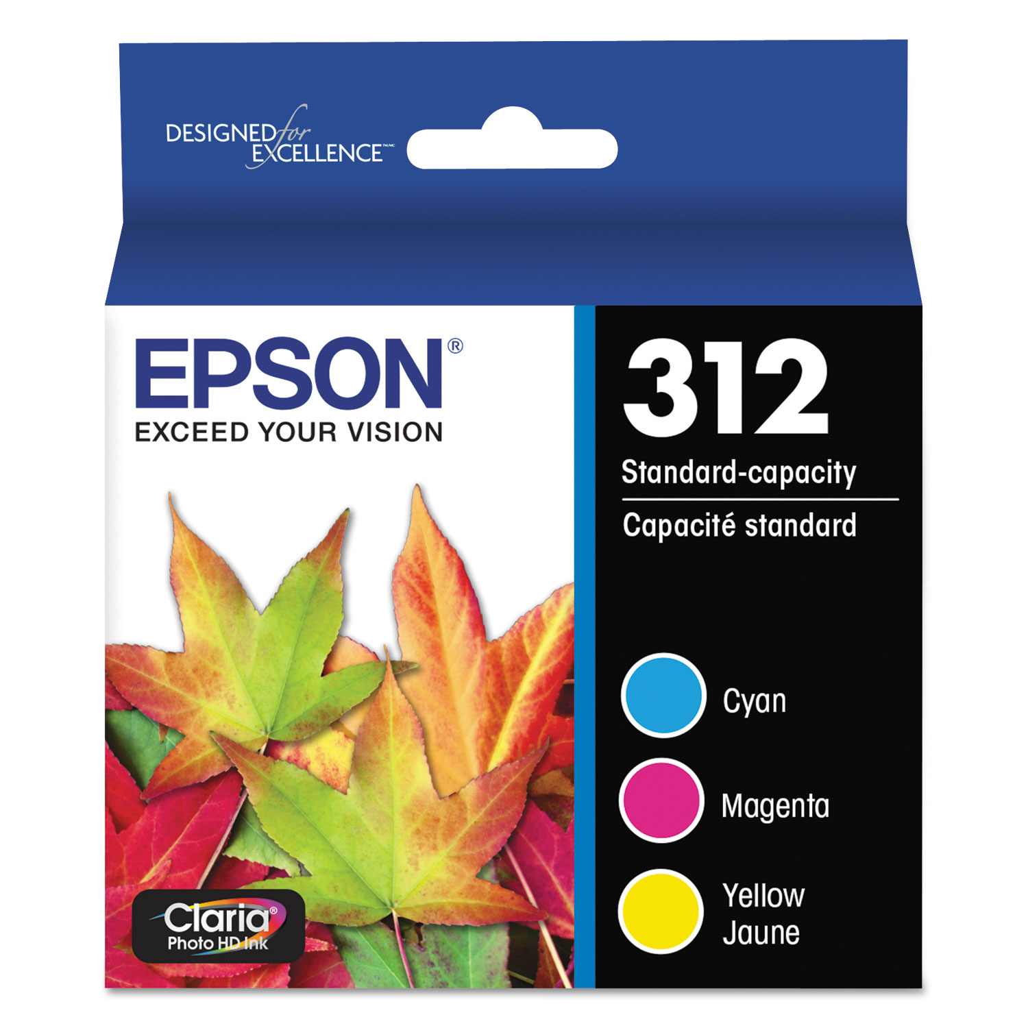  Epson T312923-S T312923S (312XL) Claria High-Yield Ink, 360 Page-Yield, Cyan/Magenta/Yellow (EPST312923S) 