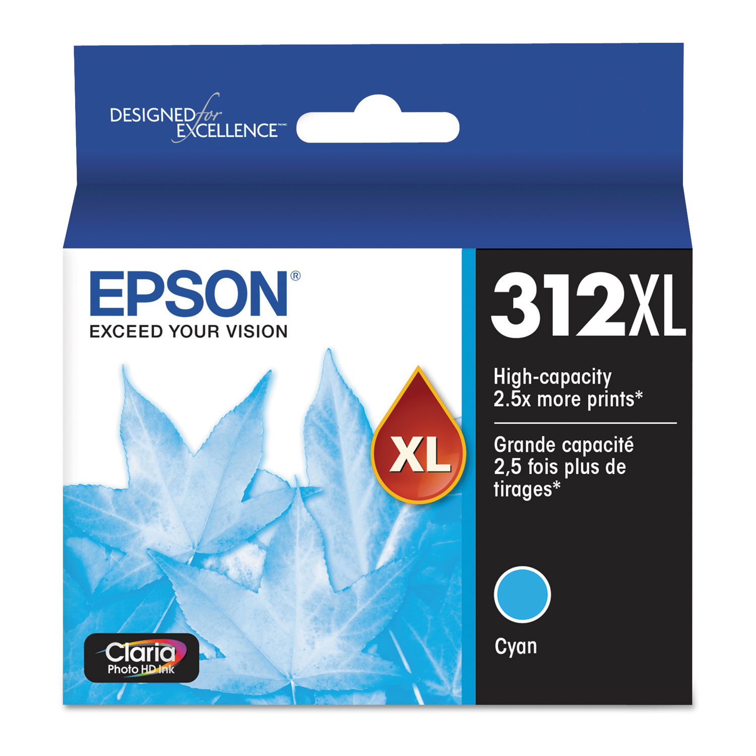  Epson T312XL220-S T312XL220S (312XL) Claria High-Yield Ink, 830 Page-Yield, Cyan (EPST312XL220S) 