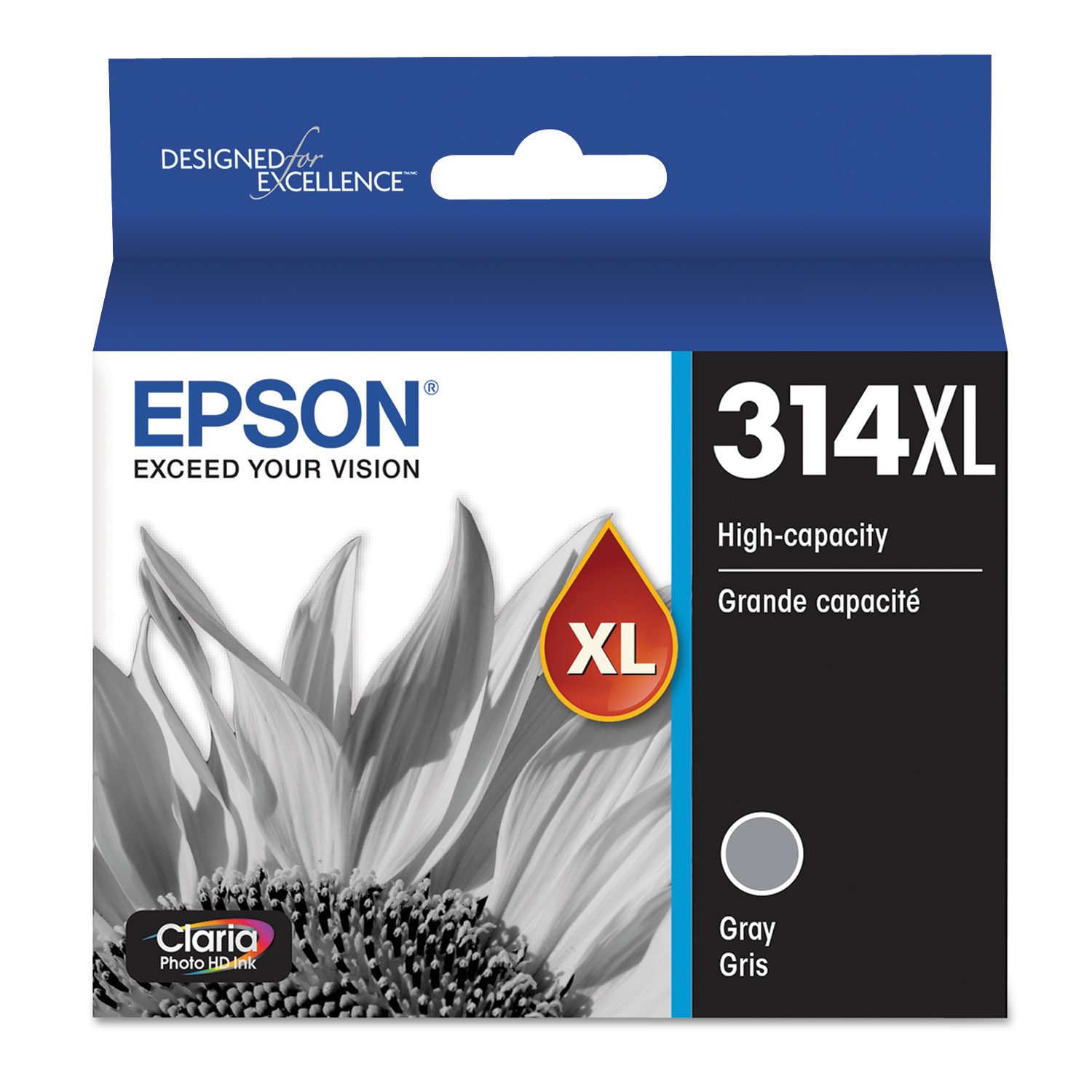  Epson T314XL720-S T314XL720S (314XL) Claria High-Yield Ink, 830 Page-Yield, Gray (EPST314XL720S) 