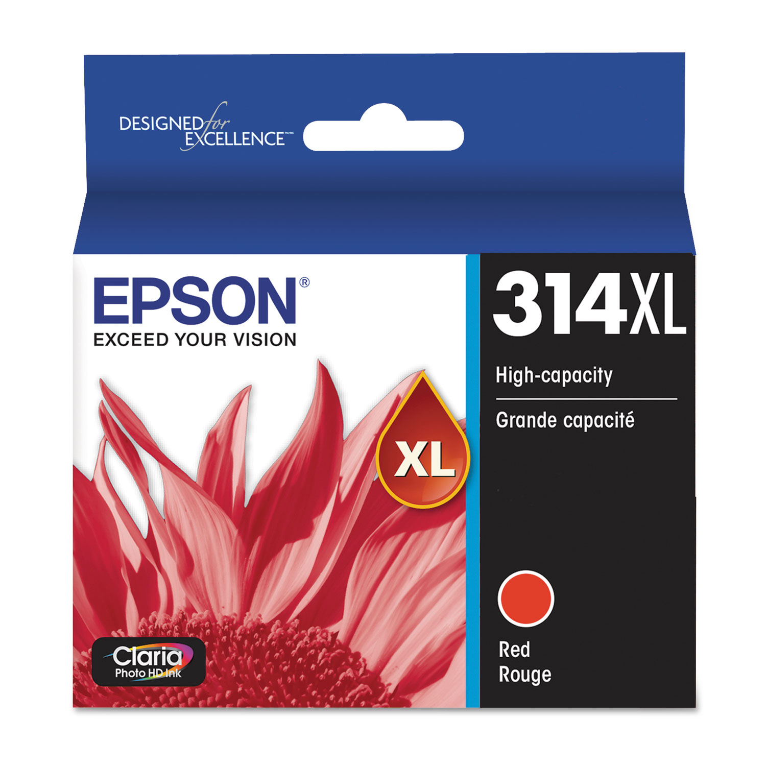  Epson T314XL820-S T314XL820S (314XL) Claria High-Yield Ink, 830 Page-Yield, Red (EPST314XL820S) 