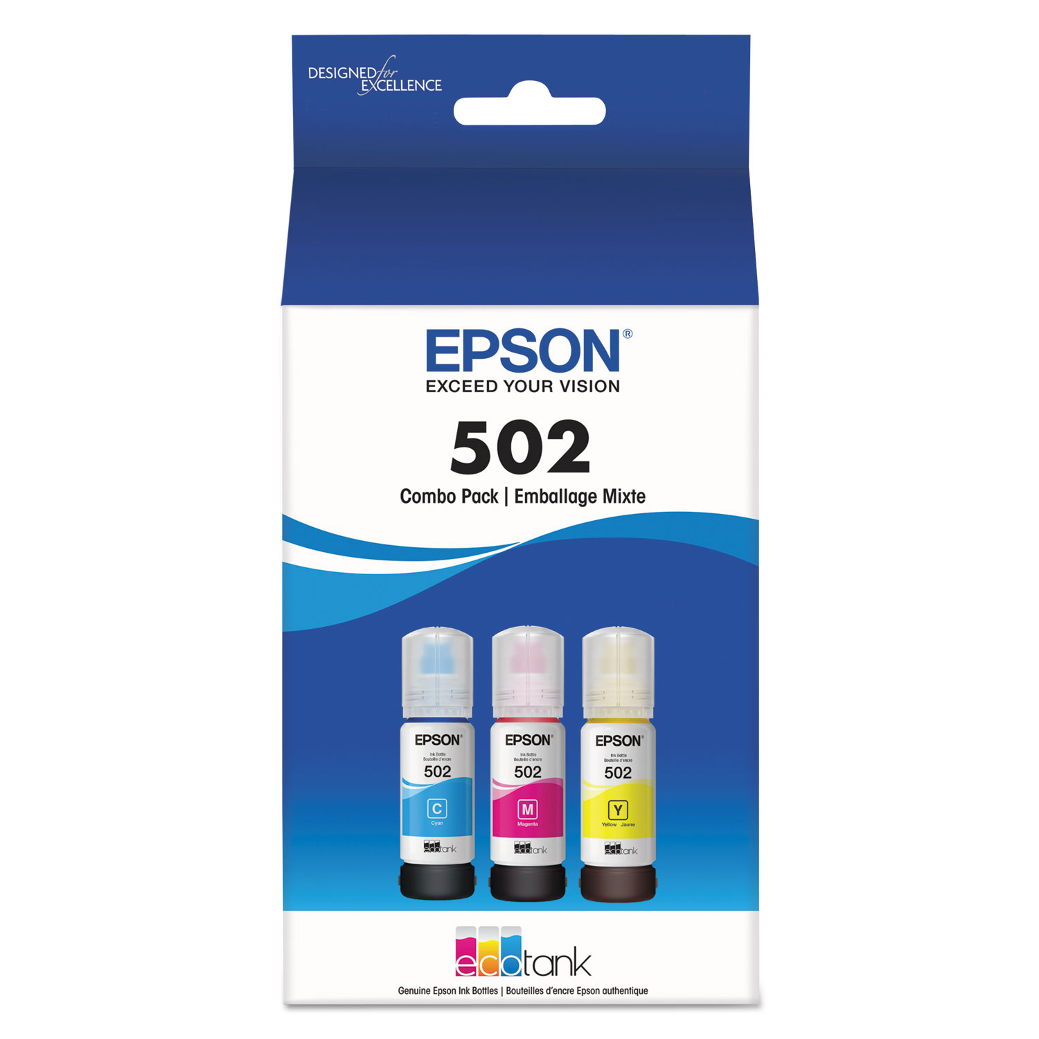 T502520S (502) Ink, 6000 Page-Yield, Cyan/Magenta/Yellow