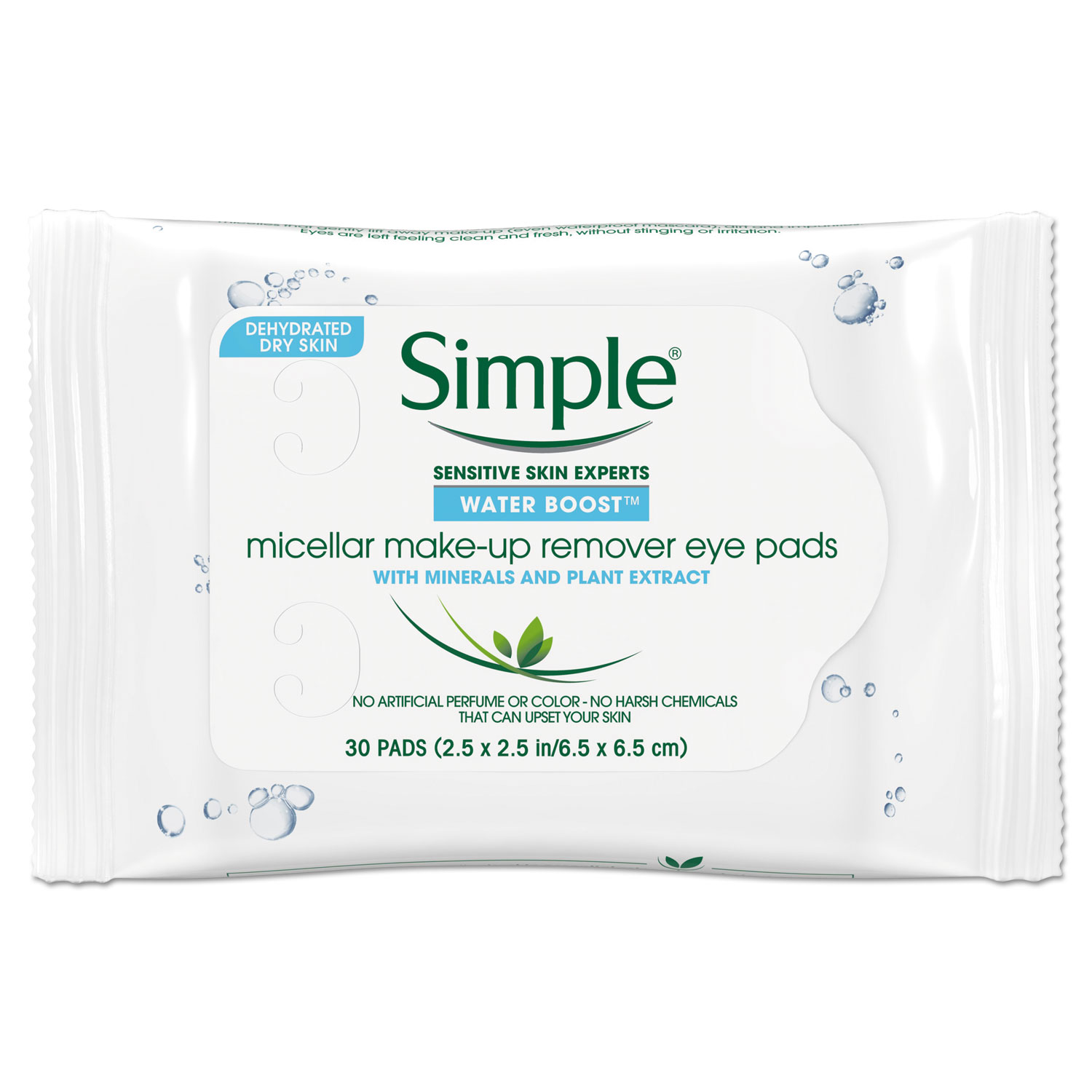  Simple 27222PK Eye And Skin Care, Eye Make-Up Remover Pads, 30/Pack (UNI27222PK) 