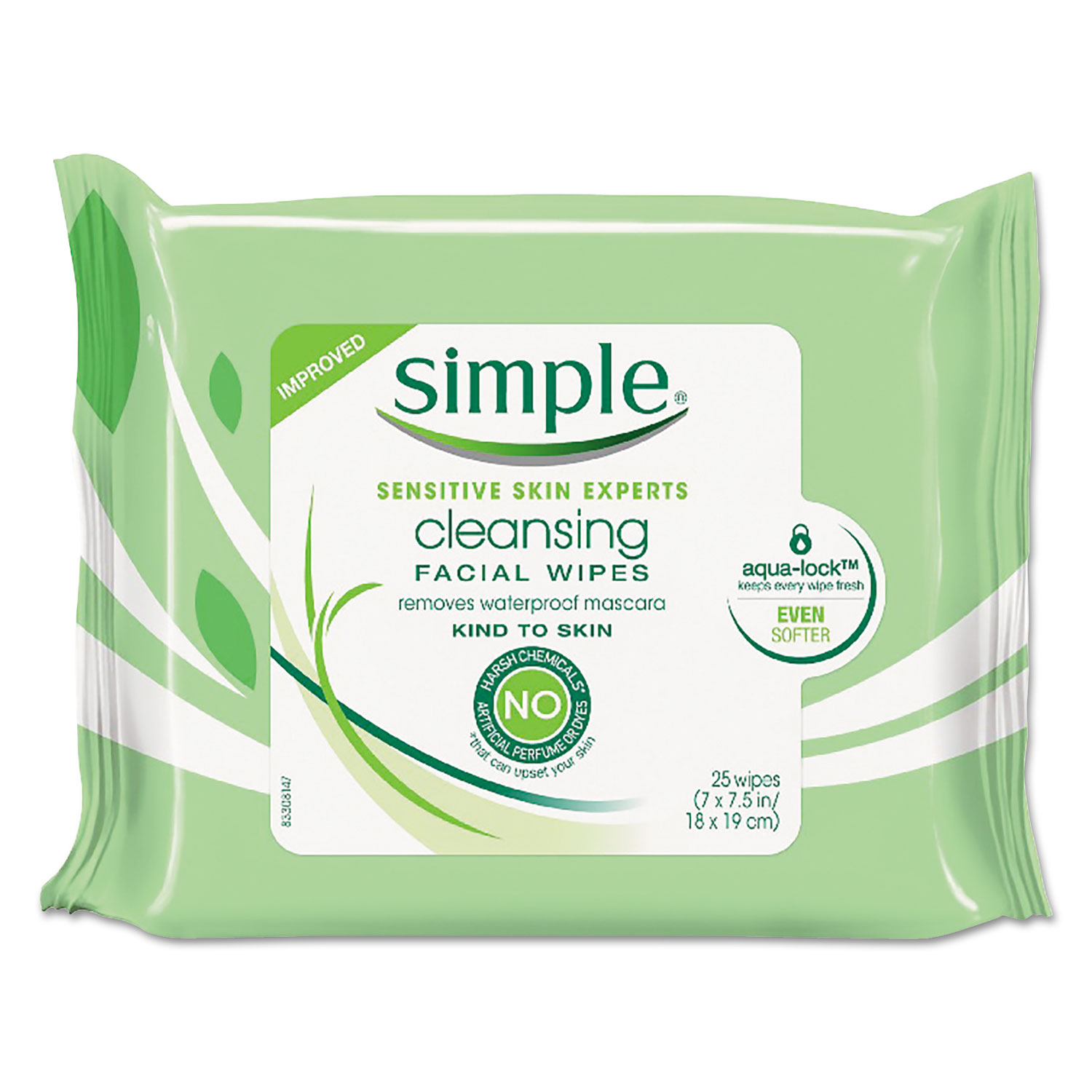  Simple 70005CT Eye And Skin Care, Facial Wipes, 25/Pack, 6 Packs/Carton (UNI70005CT) 