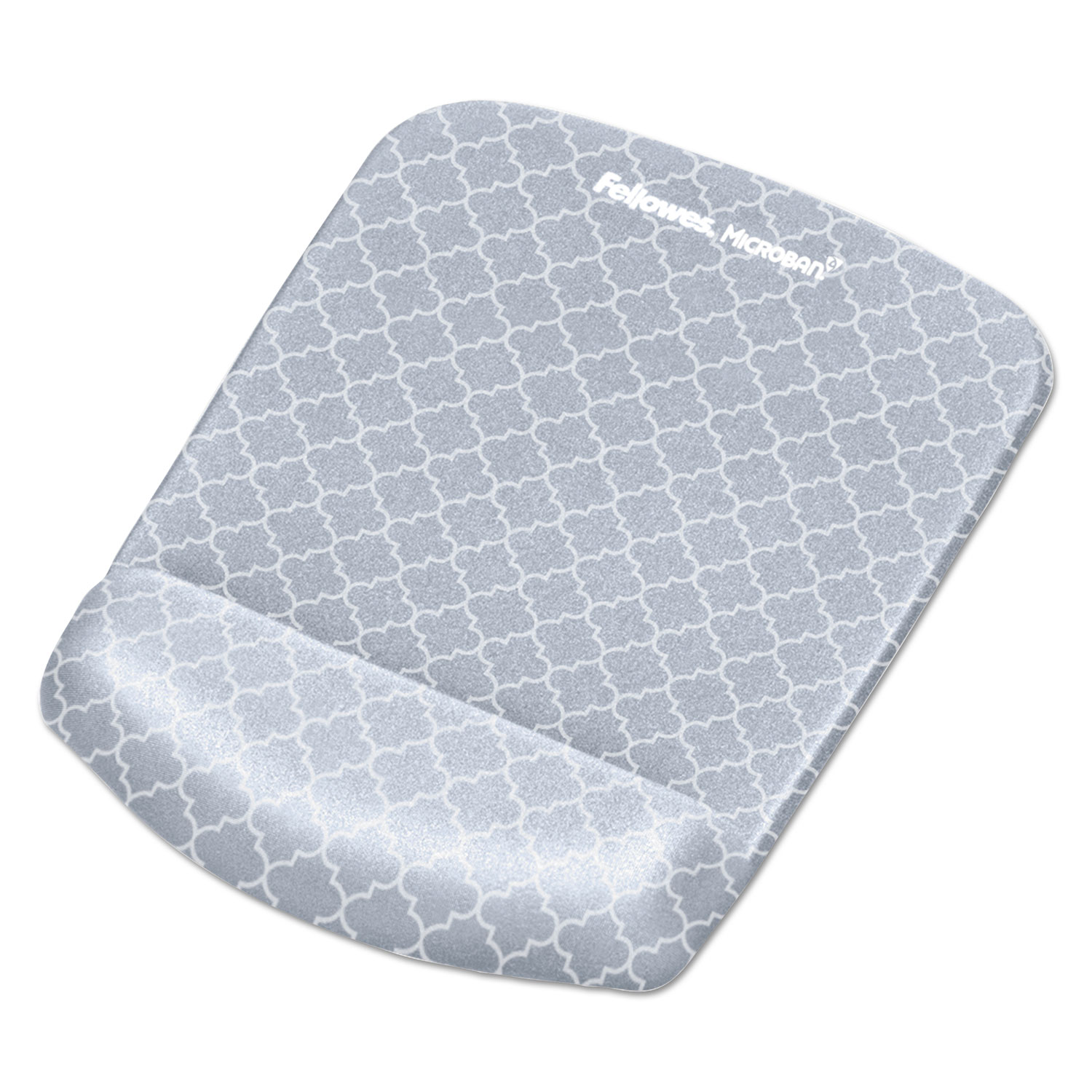  Fellowes 9549701 PlushTouch Mouse Pad with Wrist Rest, 7 1/4 x 9 3/8 x 1, Gray/White Lattice (FEL9549701) 