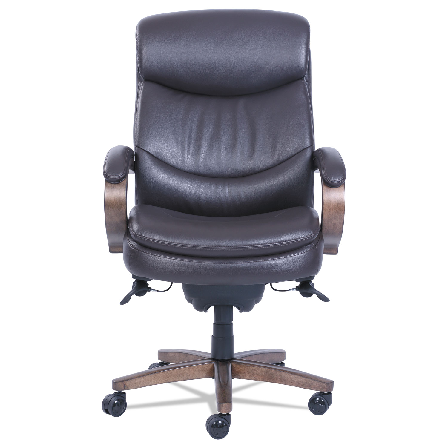 Woodbury High-Back Executive Chair, Supports up to 300 lbs., Brown Seat/Brown Back, Weathered Sand Base