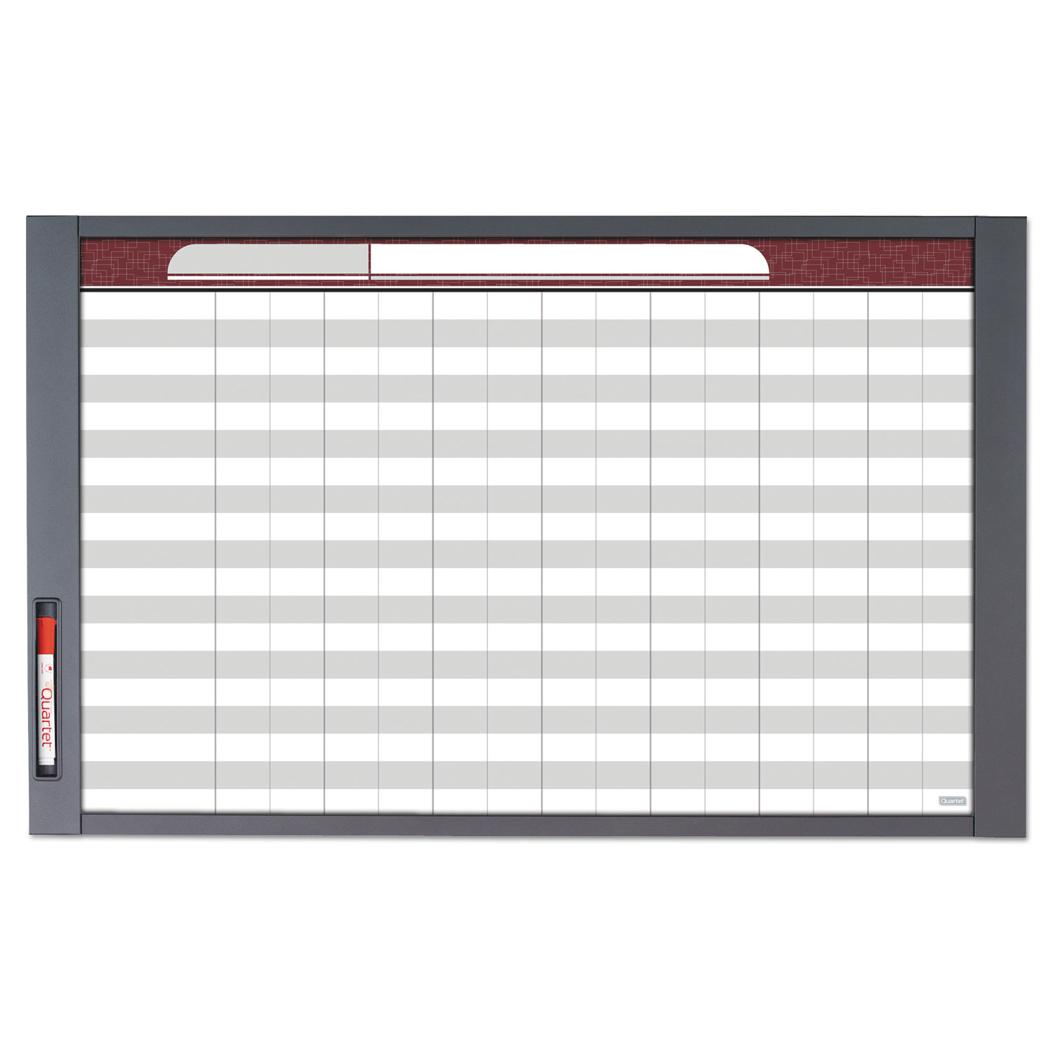 InView Custom Whiteboard, 36″ x 24″, White/Clear Surface, Graphite Gray Fiberboard (MDF) Frame