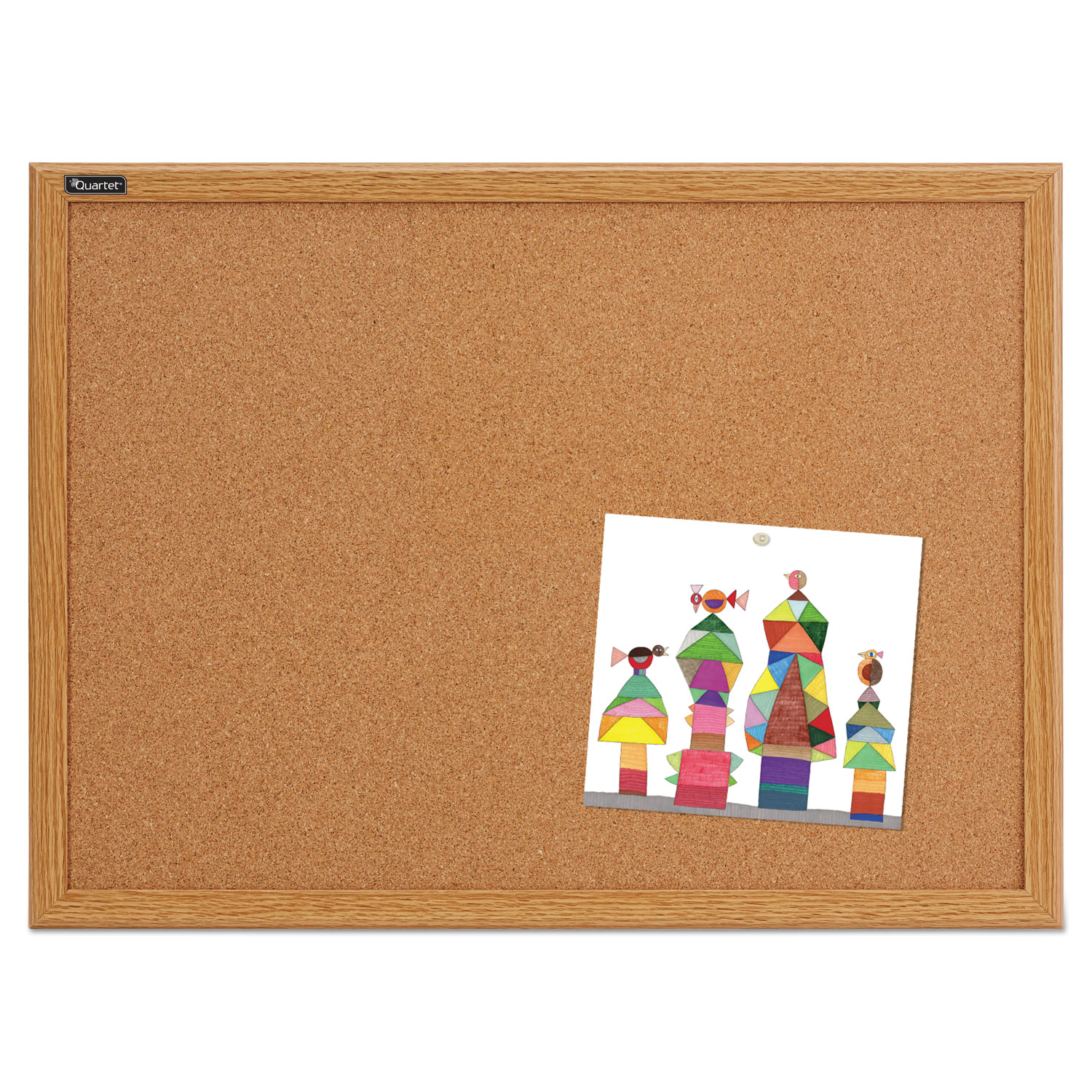 Cork Bulletin Board, 36 x 24, Oak Finish Frame