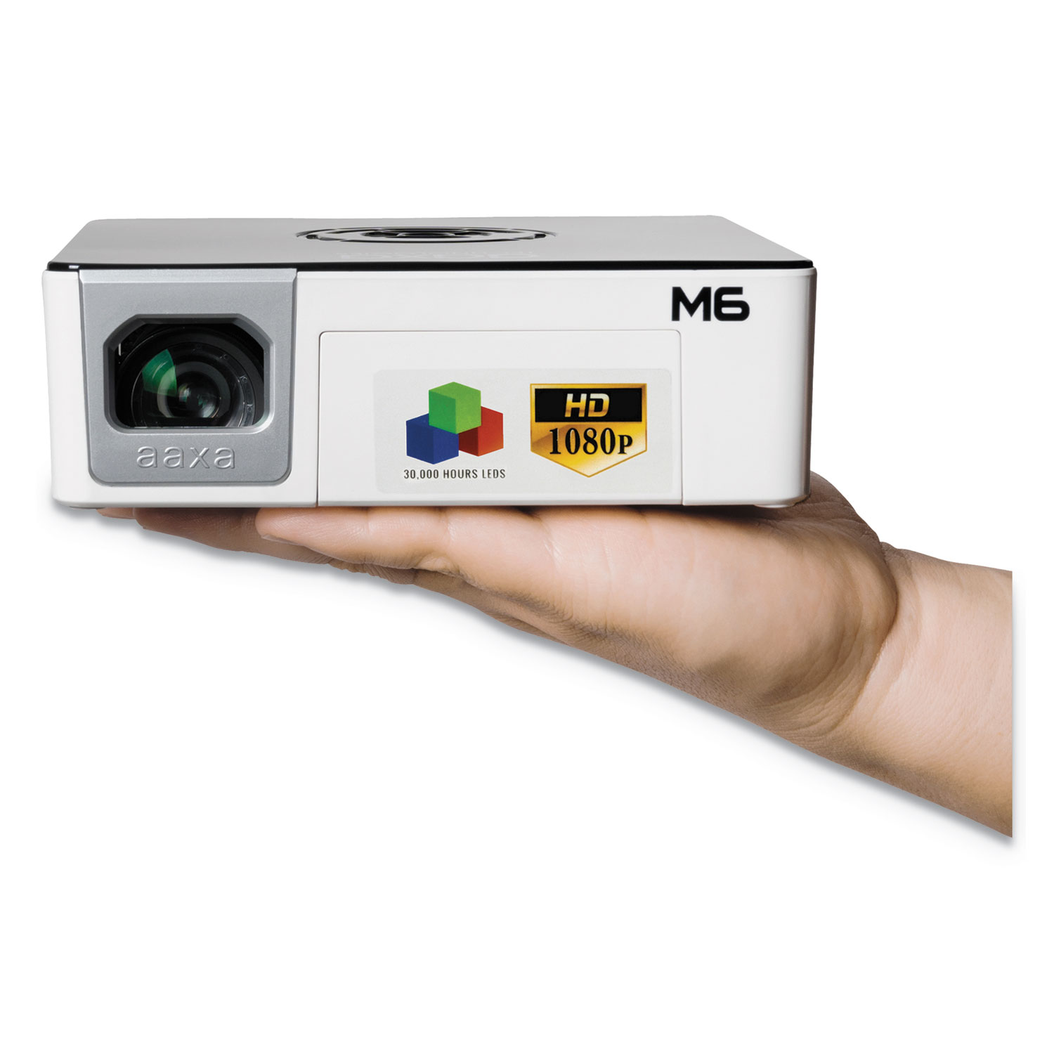  AAXA MP-600-01 M6 LED Pico Projector, 1200 Lumens, 1920 x 1080 Pixels (AAXMP60001) 