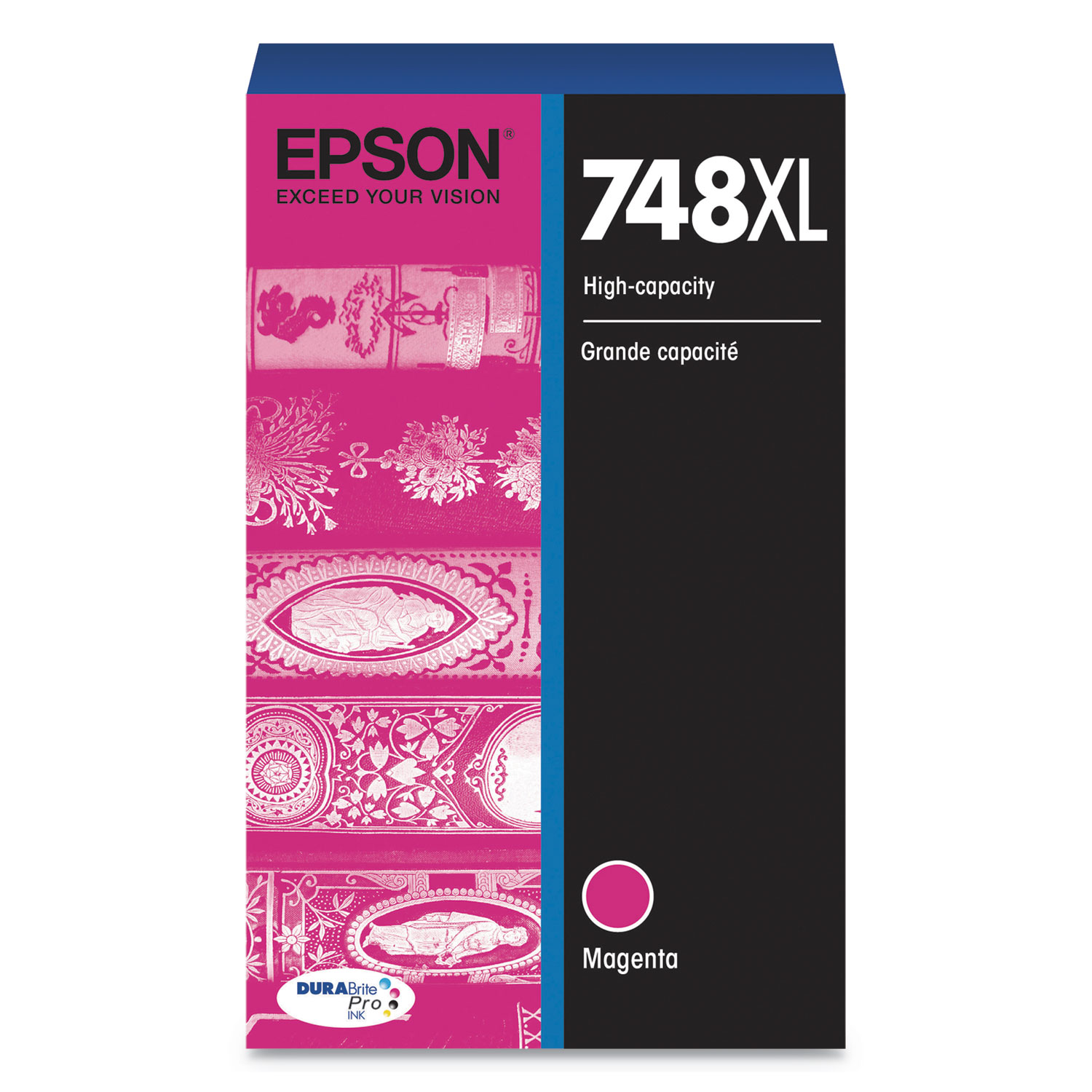  Epson T748XL320 T748XL320 (748XL) DURABrite Pro High-Yield Ink, 4000 Page-Yield, Magenta (EPST748XL320) 