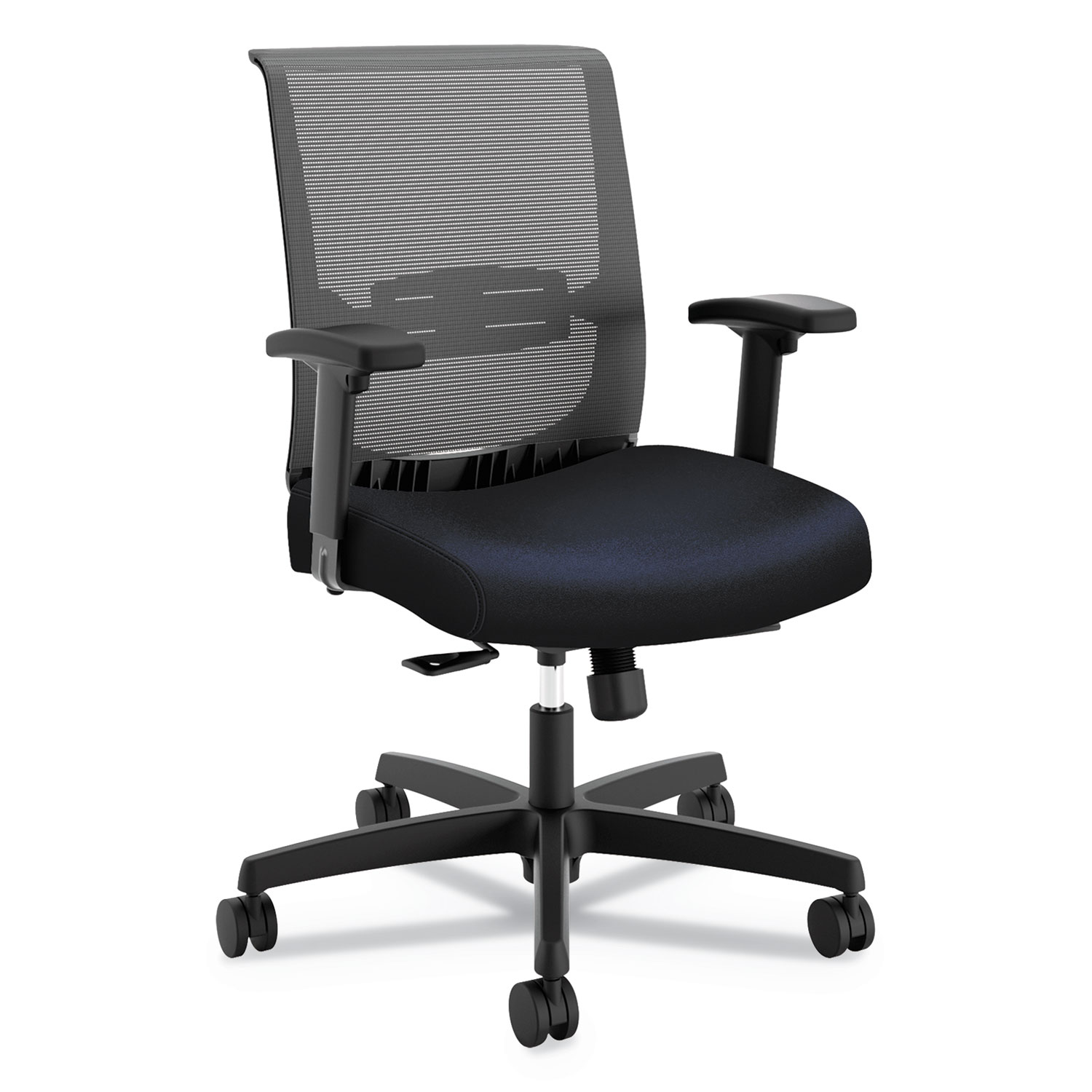  HON HONCMY1ACU98 Convergence Mid-Back Task Chair with Syncho-Tilt Control/Seat Slide, Supports up to 275 lbs, Navy Seat, Black Back/Base (HONCMY1ACU98) 
