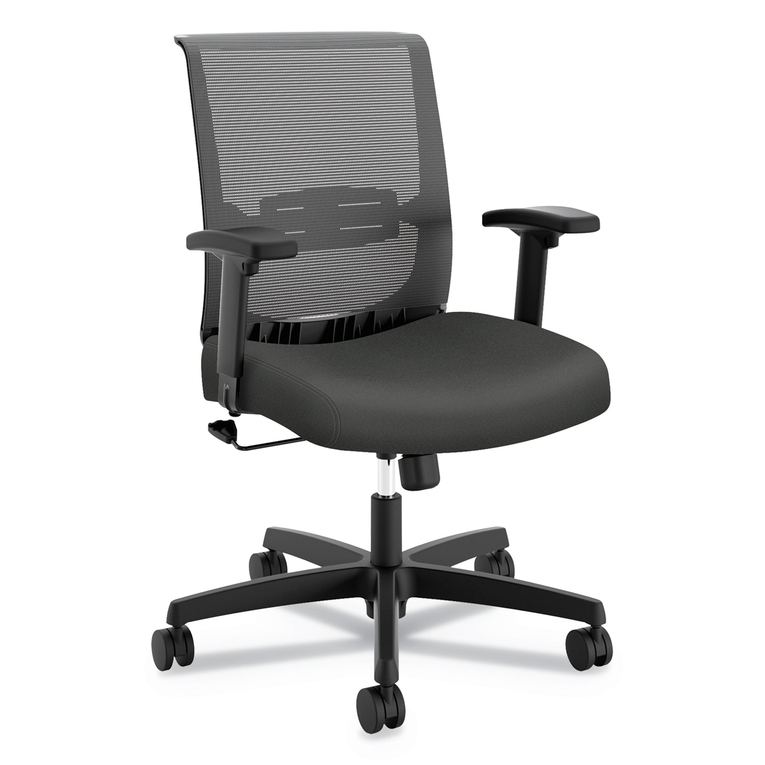  HON HONCMZ1ACU19 Convergence Mid-Back Task Chair with Swivel-Tilt Control, Supports up to 275 lbs, Iron Ore Seat, Black Back, Black Base (HONCMZ1ACU19) 