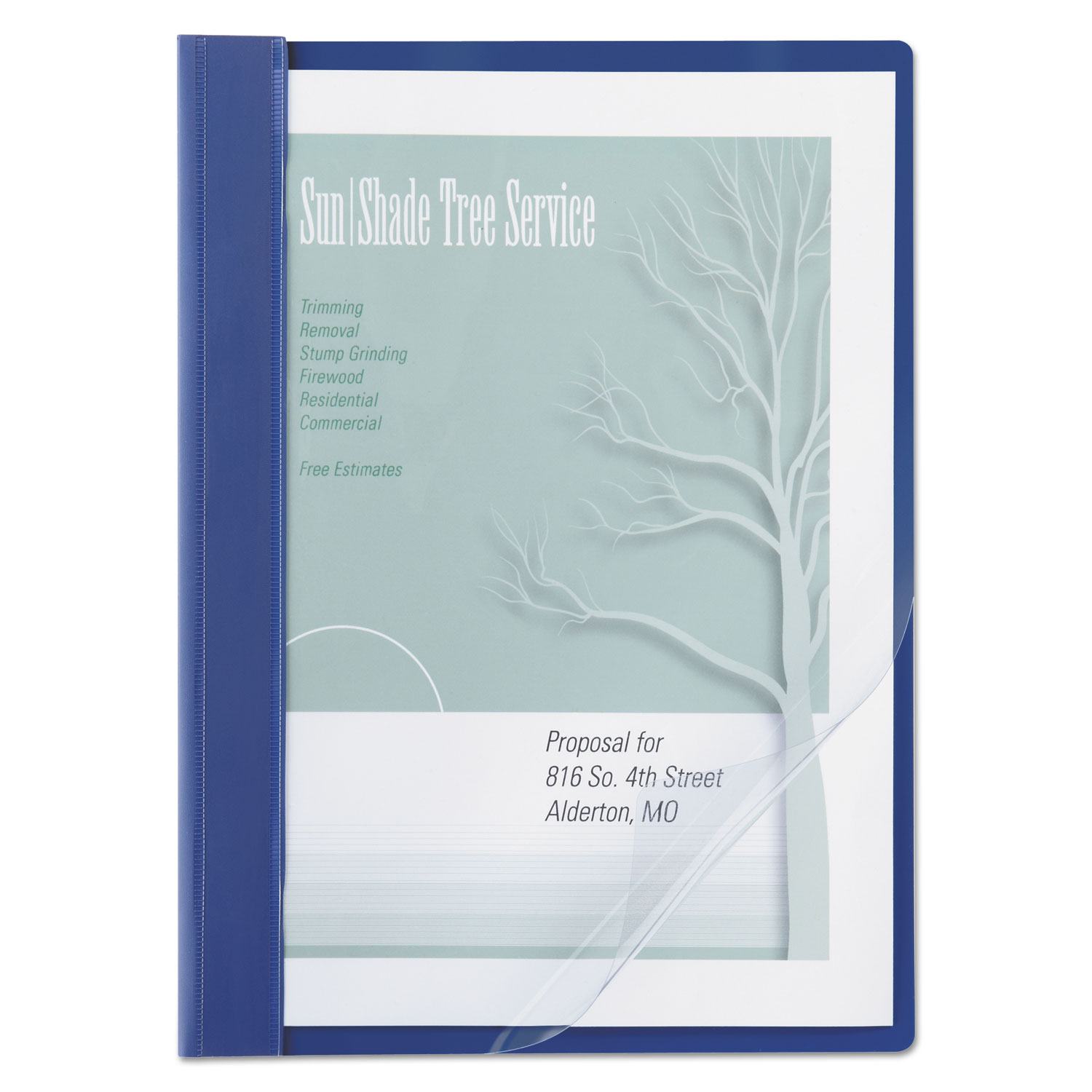  ACCO A7026102A Vinyl Report Cover, Prong Clip, Letter, 1/2 Capacity, Clear Cover/Blue Back (ACC26102) 