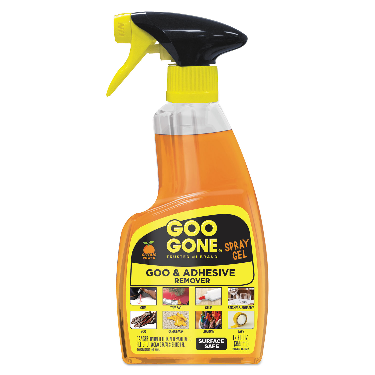  Goo Gone 2096 Spray Gel Cleaner, Citrus Scent, 12 oz Spray Bottle, 6/Carton (WMN2096) 