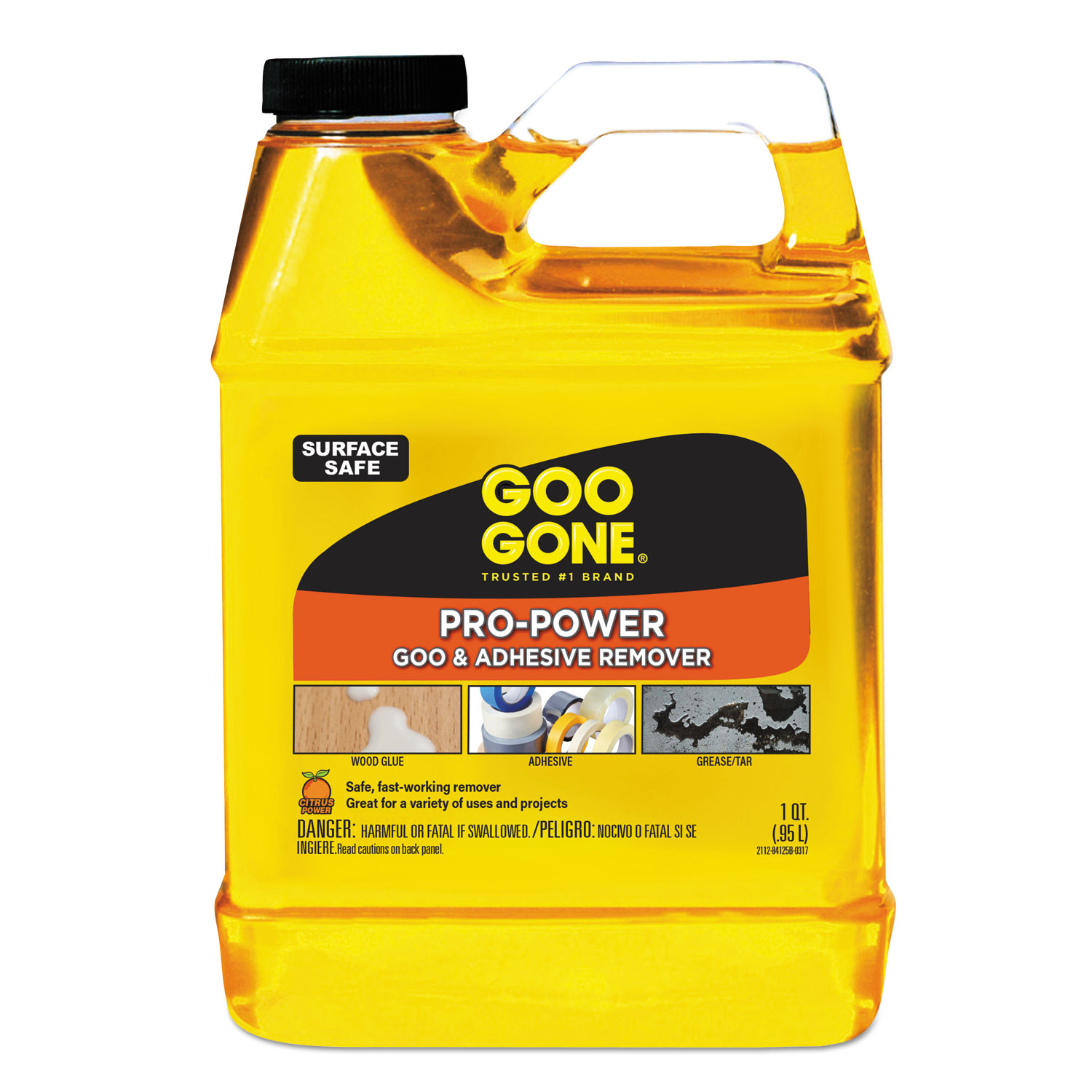  Goo Gone 2112CT Pro-Power Cleaner, Citrus Scent, 1 qt Bottle, 6/Carton (WMN2112CT) 