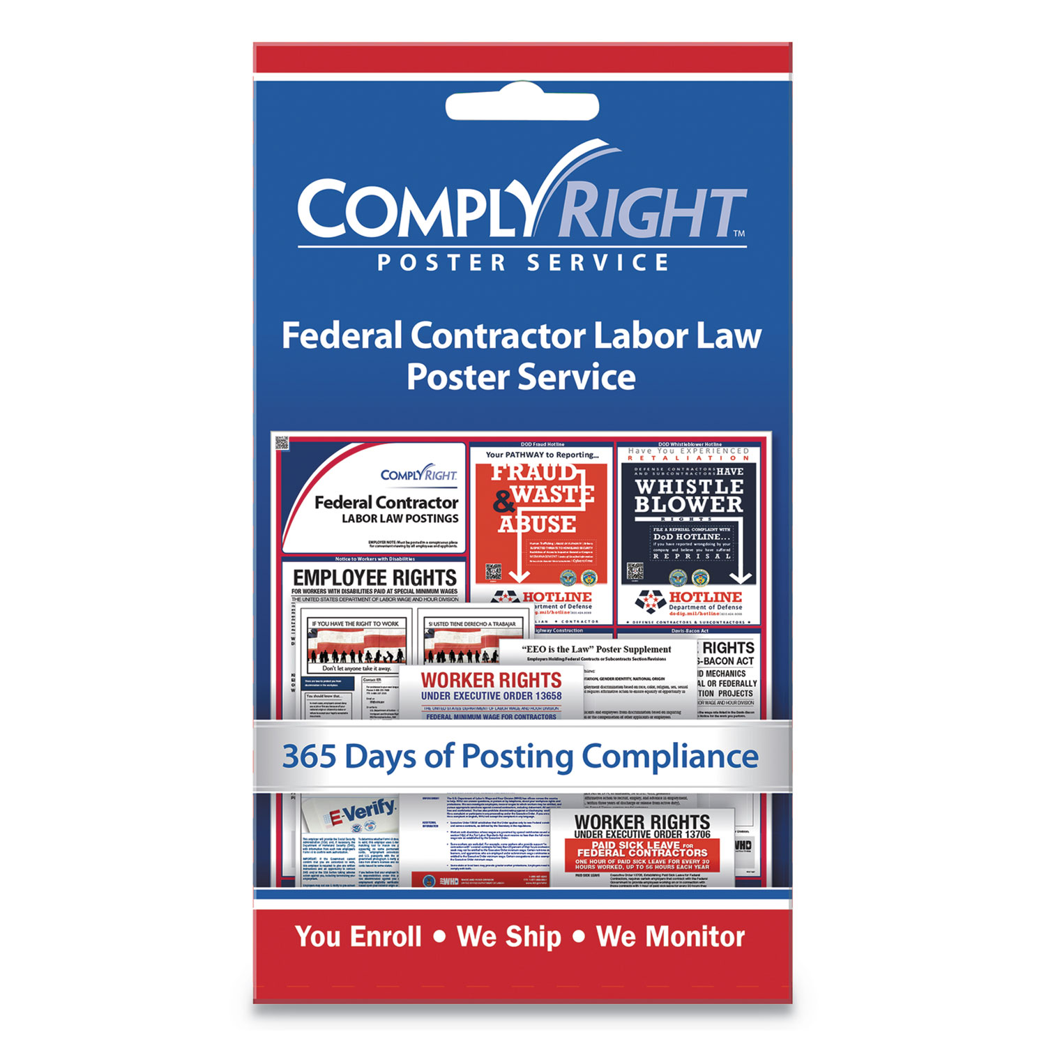  ComplyRight 098435 Labor Law Poster Service, Federal Contractor Labor Law, 4w x 7h (COS098435) 