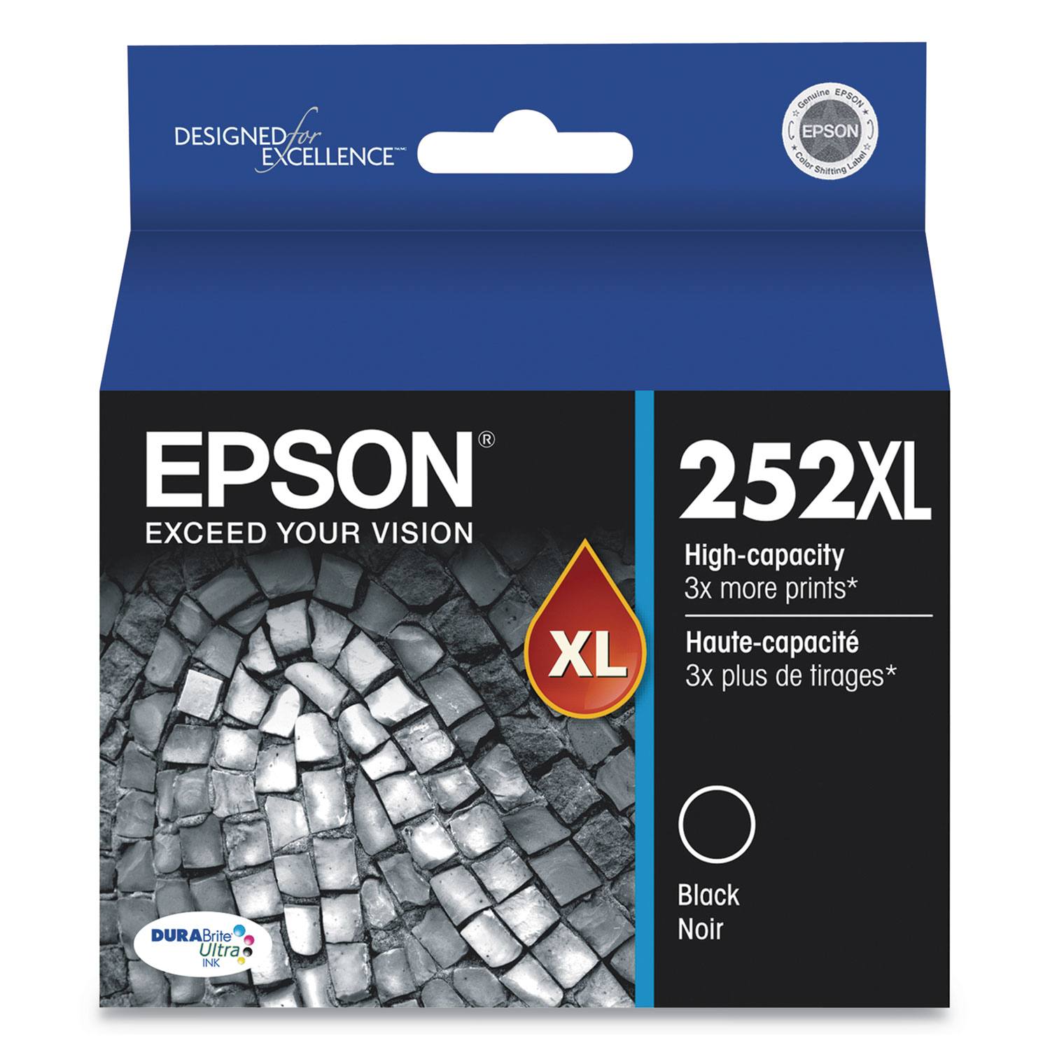  Epson T252XL120-S T252XL120S (252XL) DURABrite Ultra High-Yield Ink, 1100 Page-Yield, Black (EPST252XL120S) 