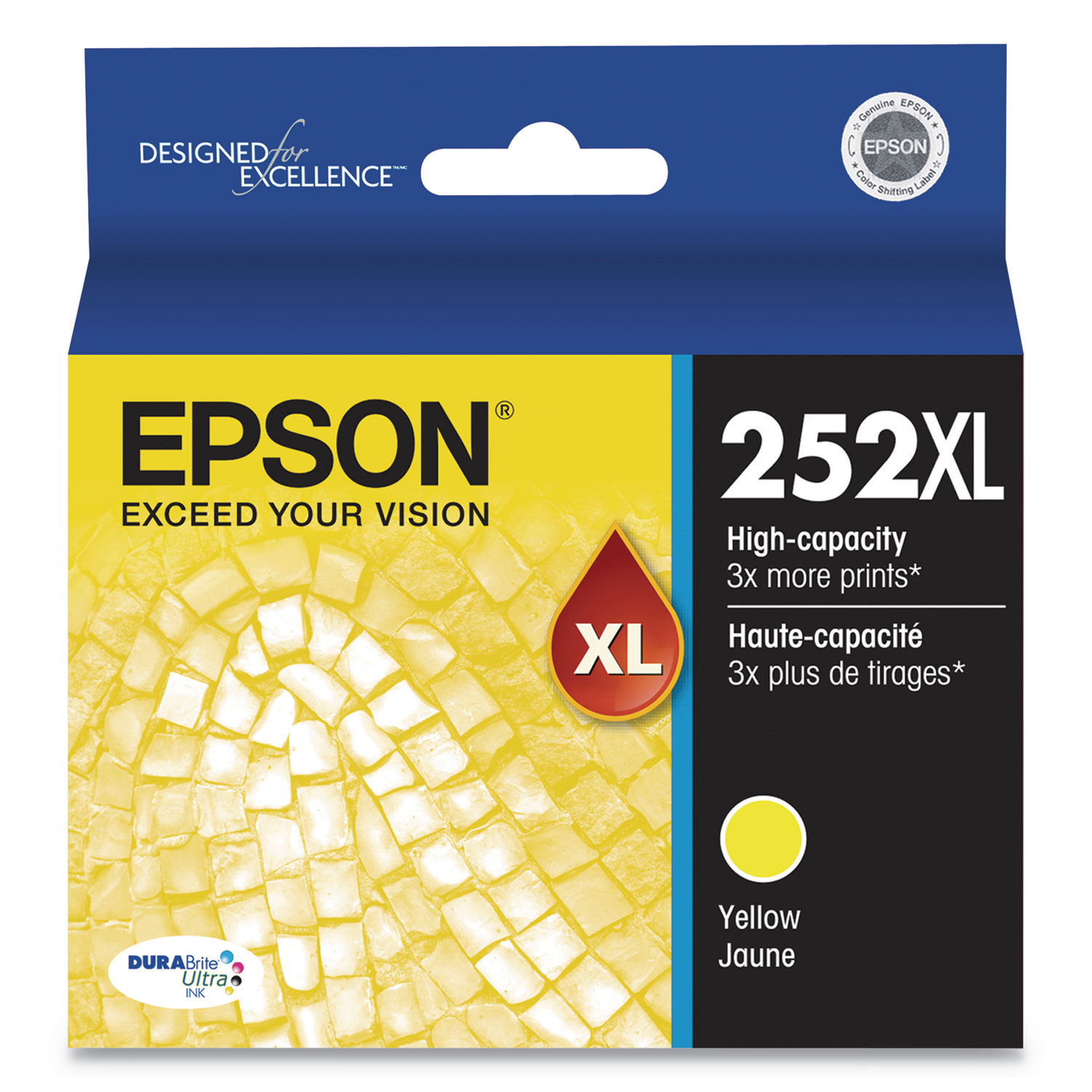  Epson T252XL420-S T252XL420S (252XL) DURABrite Ultra High-Yield Ink, 1100 Page-Yield, Yellow (EPST252XL420S) 
