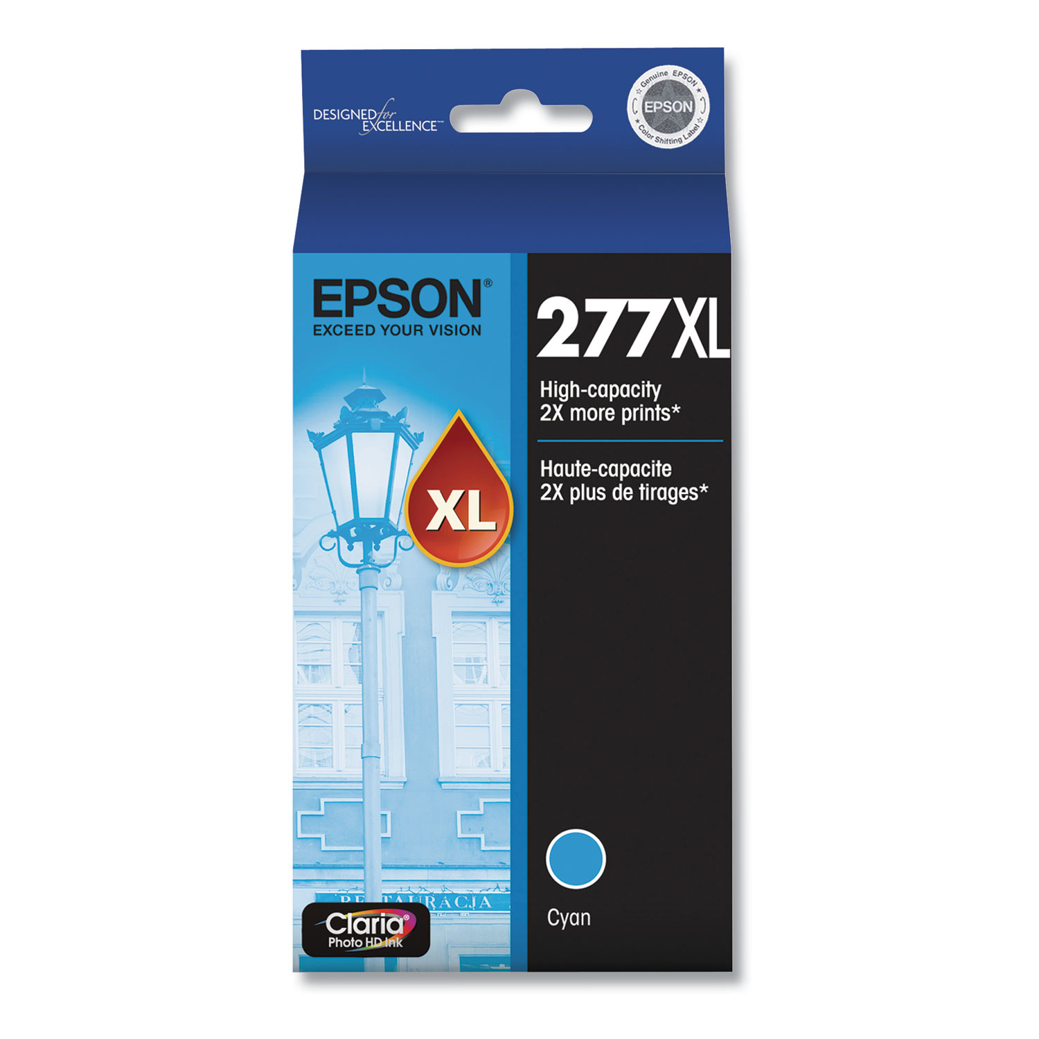  Epson T277XL220-S T277XL220S (277XL) Claria High-Yield Ink, 740 Page-Yield, Cyan (EPST277XL220S) 