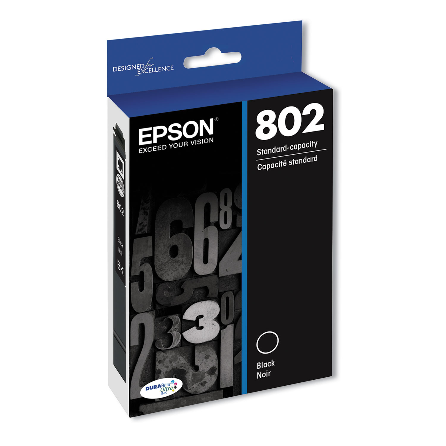  Epson T802120S T802120S (802) DURABrite Ultra Ink, 900 Page-Yield, Black (EPST802120S) 
