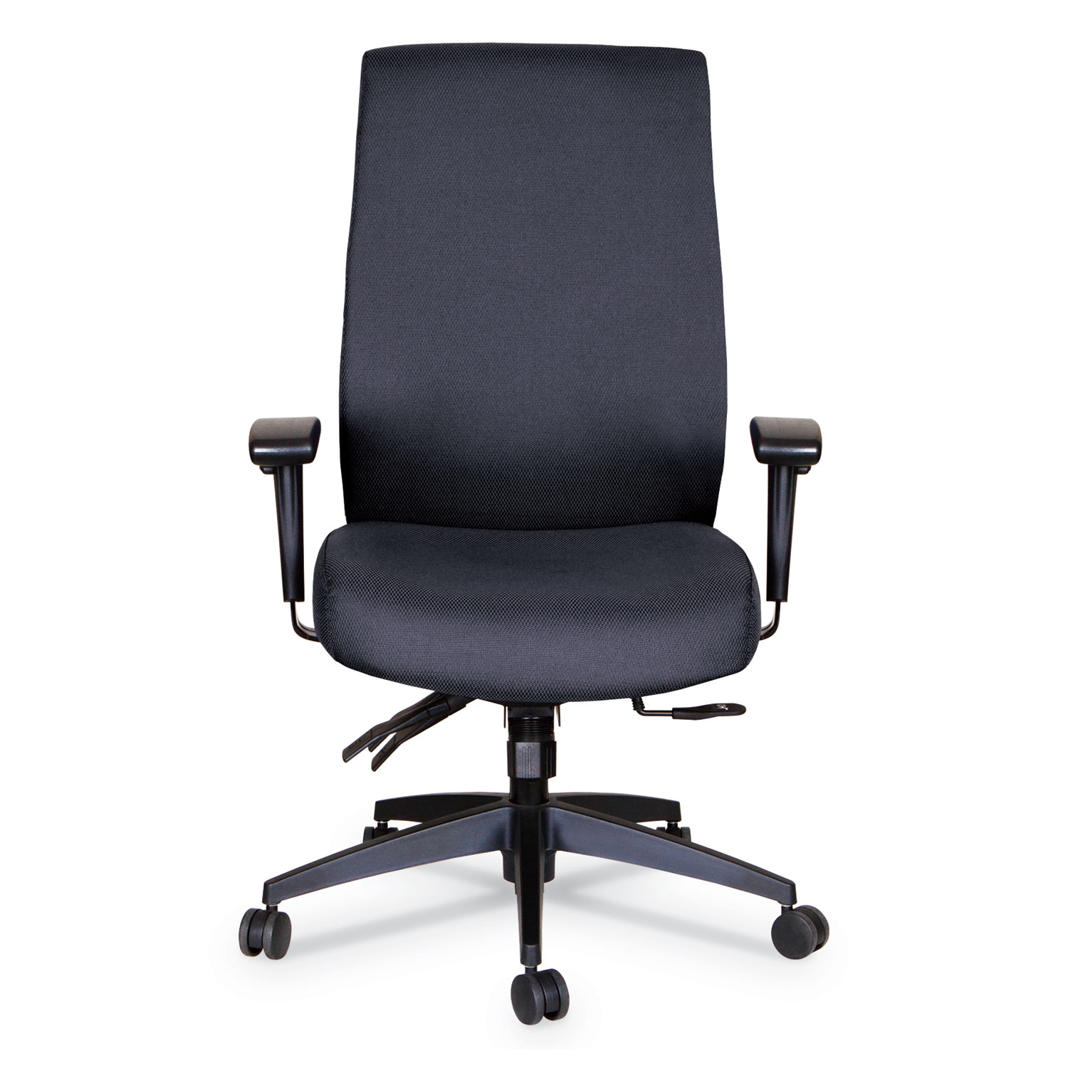 Alera Wrigley Series High Performance High-Back Multifunction Task Chair, Up to 275 lbs., Black Seat/Back, Black Base
