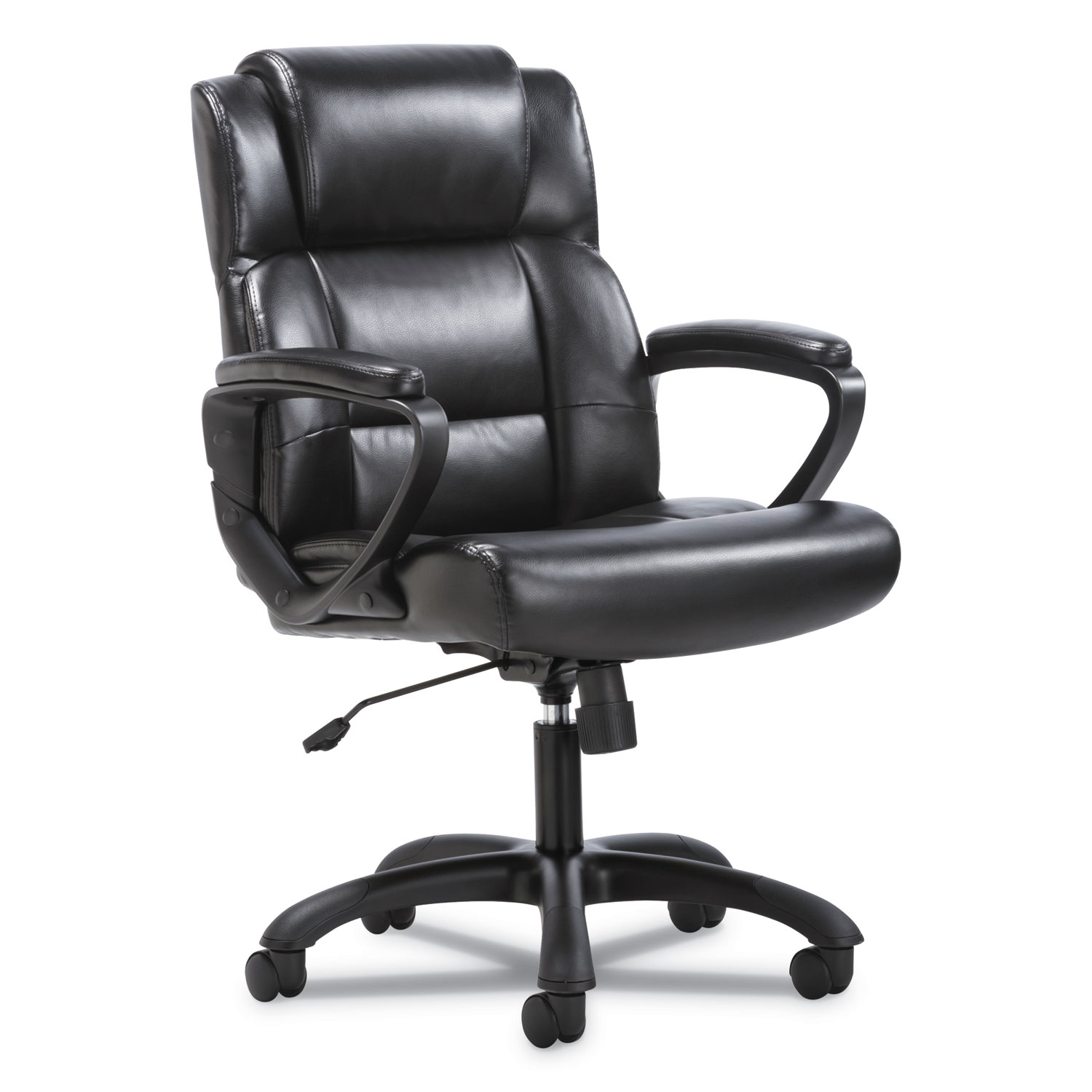 Mid-Back Executive Chair, Supports up to 250 lbs., Black Seat/Black Back, Black Base