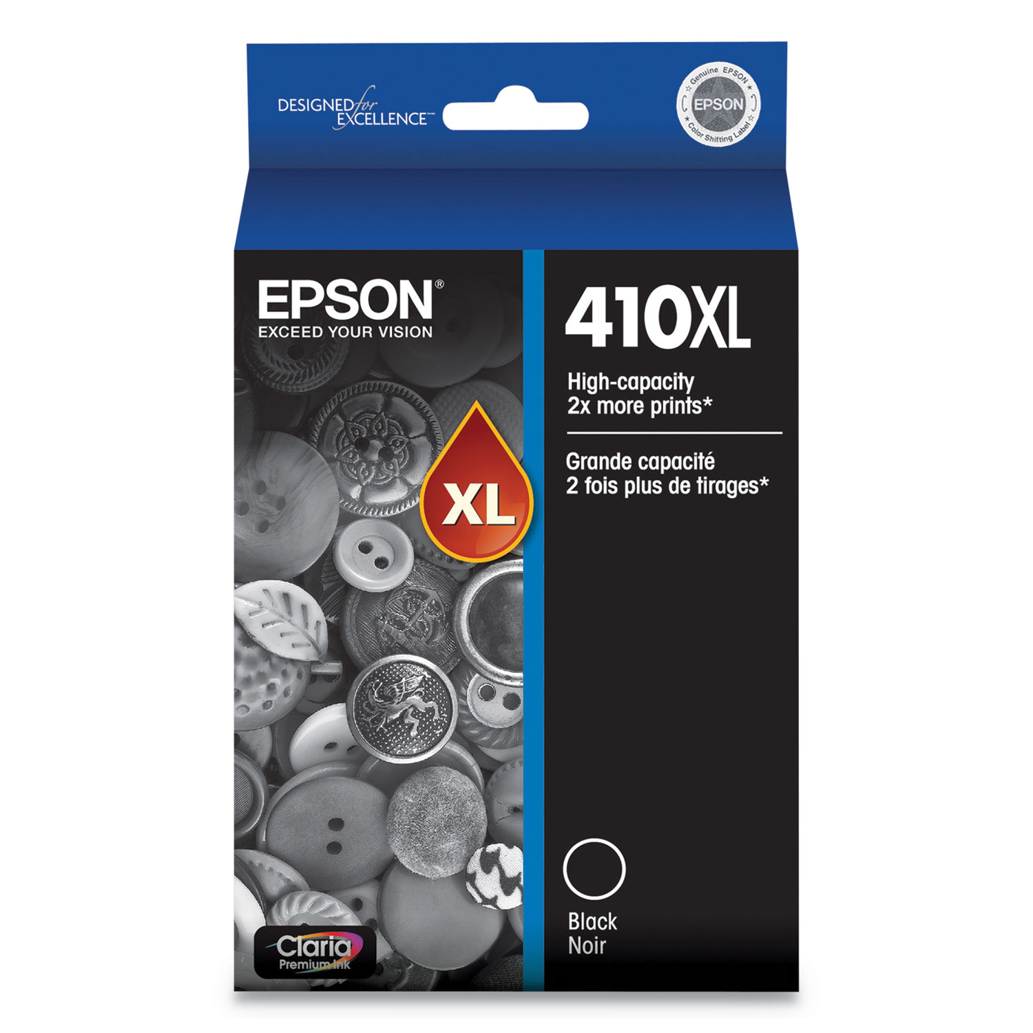  Epson T410XL020-S T410XL020S (410XL) Claria High-Yield Ink, 500 Page-Yield, Black (EPST410XL020S) 