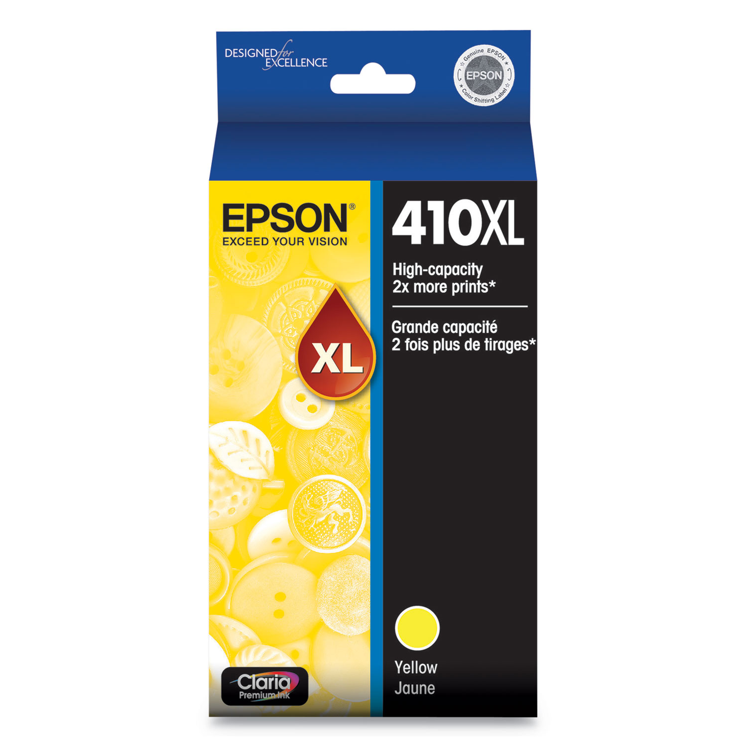 Epson T410XL420-S T410XL420S (410XL) Claria High-Yield Ink, 650 Page-Yield, Yellow (EPST410XL420S) 