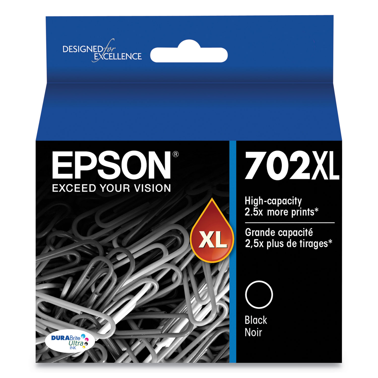  Epson T702XL120-S T702XL120S (702XL) DURABrite Ultra High-Yield Ink, 1100 Page-Yield, Black (EPST702XL120S) 