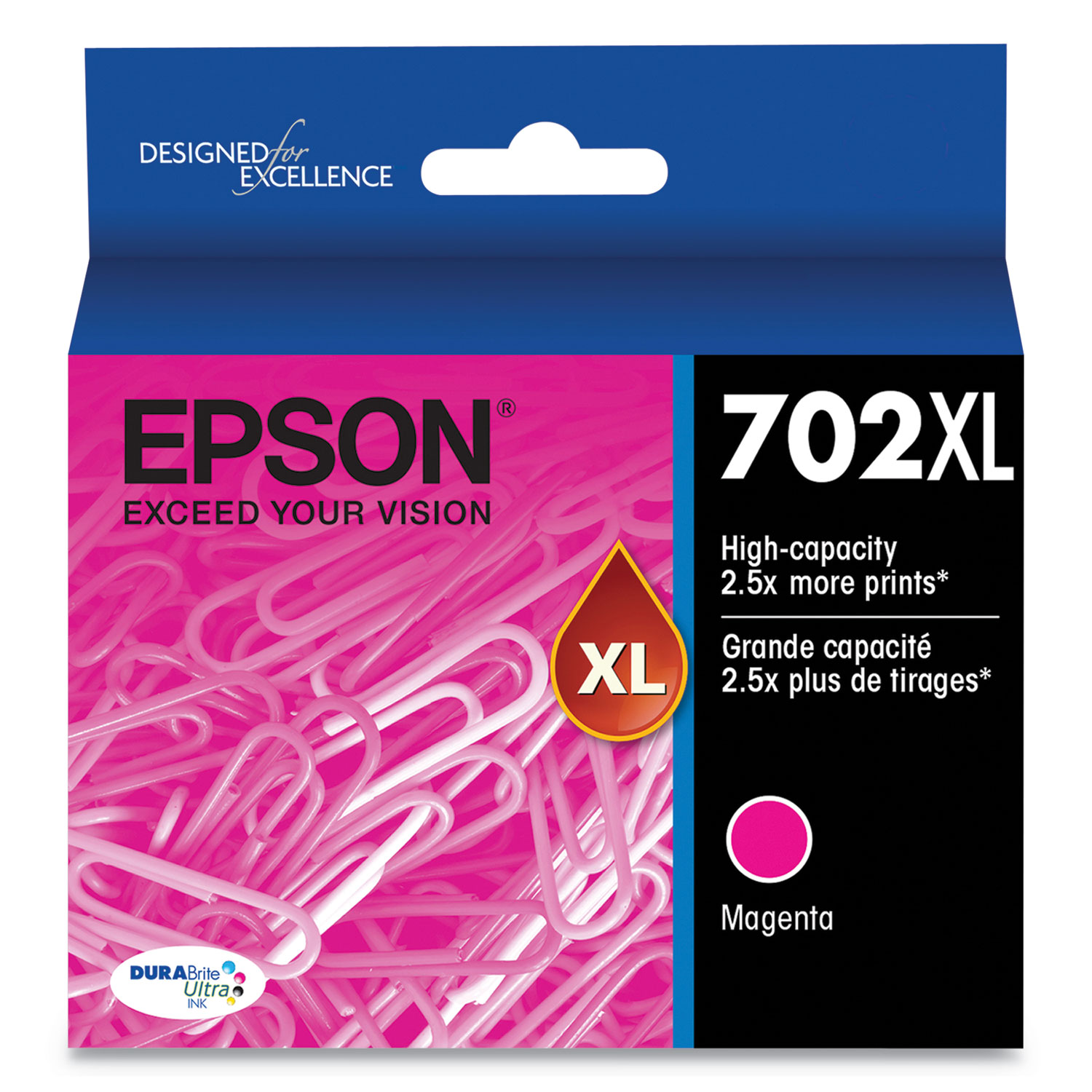  Epson T702XL320-S T702XL320S (702XL) DURABrite Ultra High-Yield Ink, 950 Page-Yield, Magenta (EPST702XL320S) 