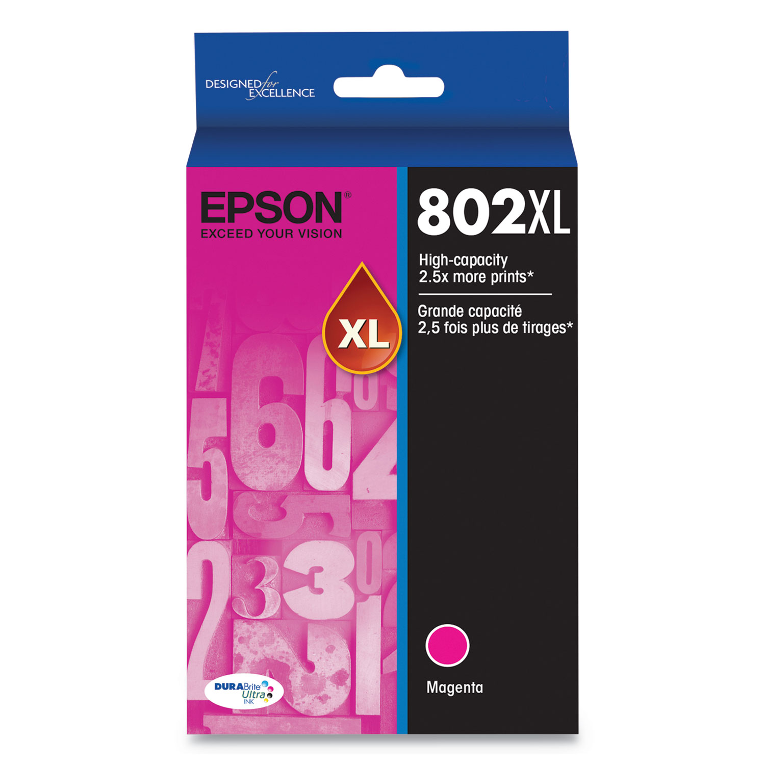  Epson T802XL320-S T802XL320S (802XL) DURABrite Ultra High-Yield Ink, 1900 Page-Yield, Magenta (EPST802XL320S) 